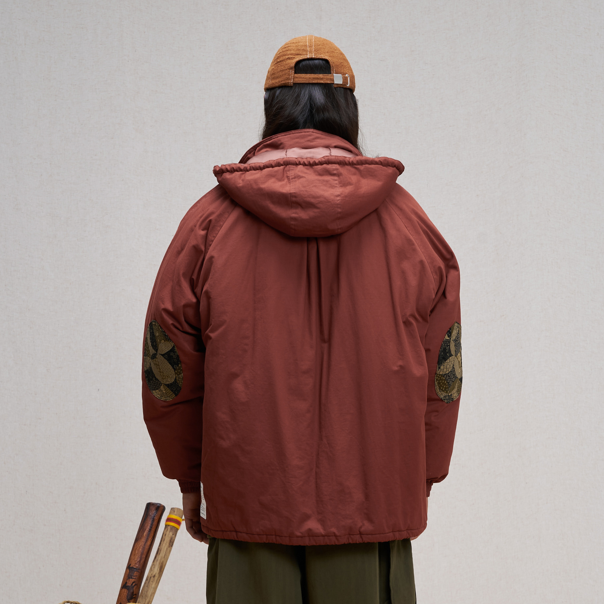 UNLIMITED MOTE Patchwork-Elbow Padded Utility Parka