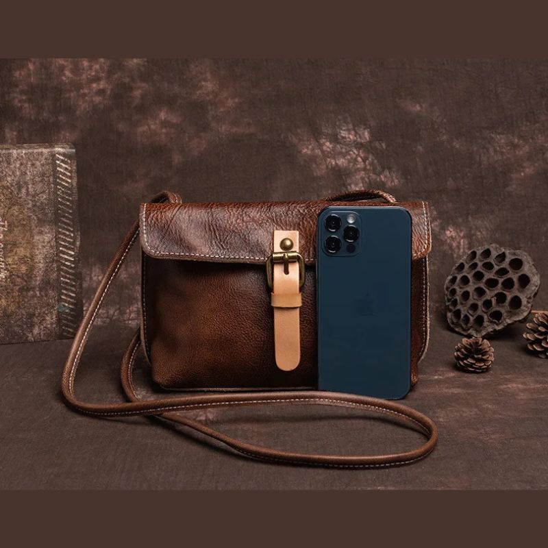 Vintage Genuine Leather Crossbody Bag for Women-Handbags-Coffee-Free Shipping Leatheretro