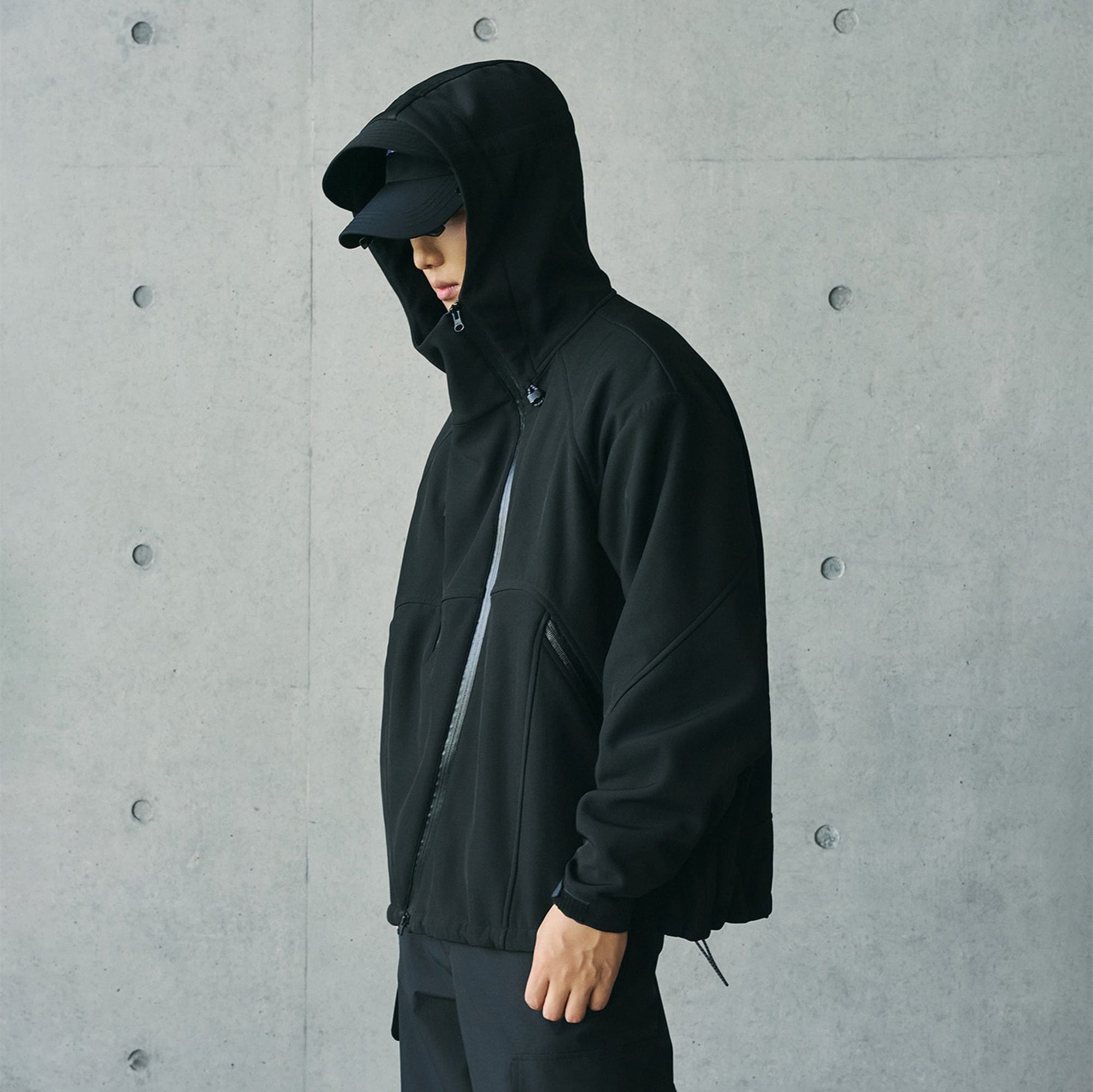 ENSHADOWER Deconstructed Asymmetrical Windbreaker-Jacket-S-Black-Free Shipping Leatheretro