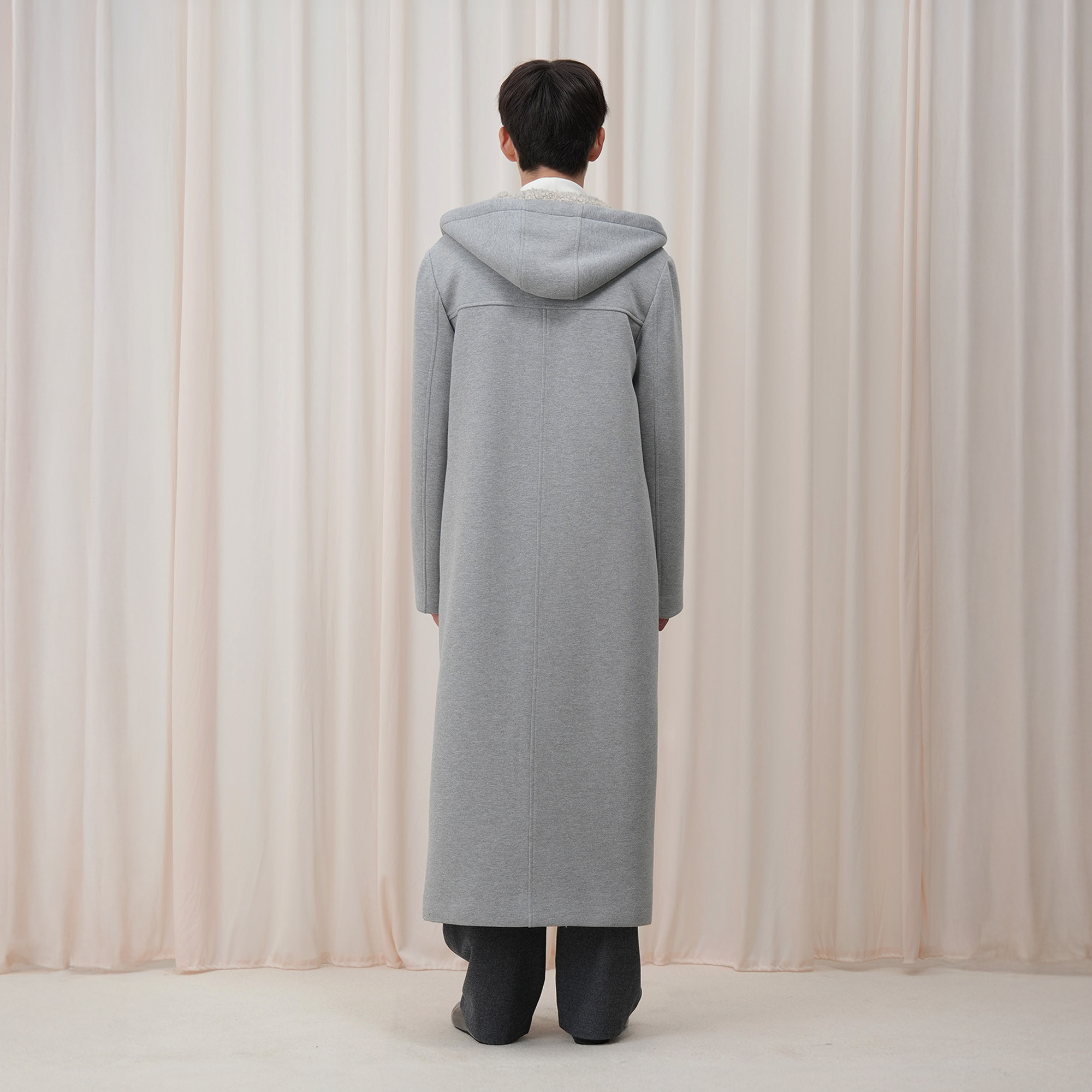 OUYANG WENJUN Sherpa-Lined Hooded Maxi Coat