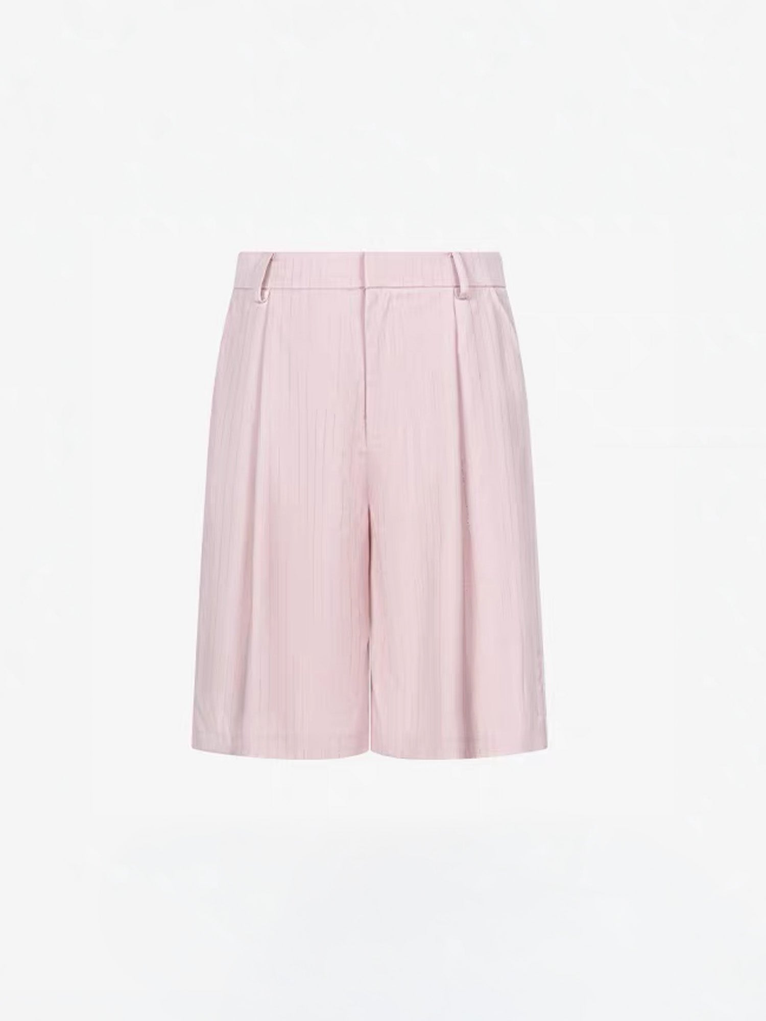 TIWILLTANG Straight-Leg Pinstripe Knee-Length Shorts White/Pink-Shorts-S-Pink-Free Shipping Leatheretro