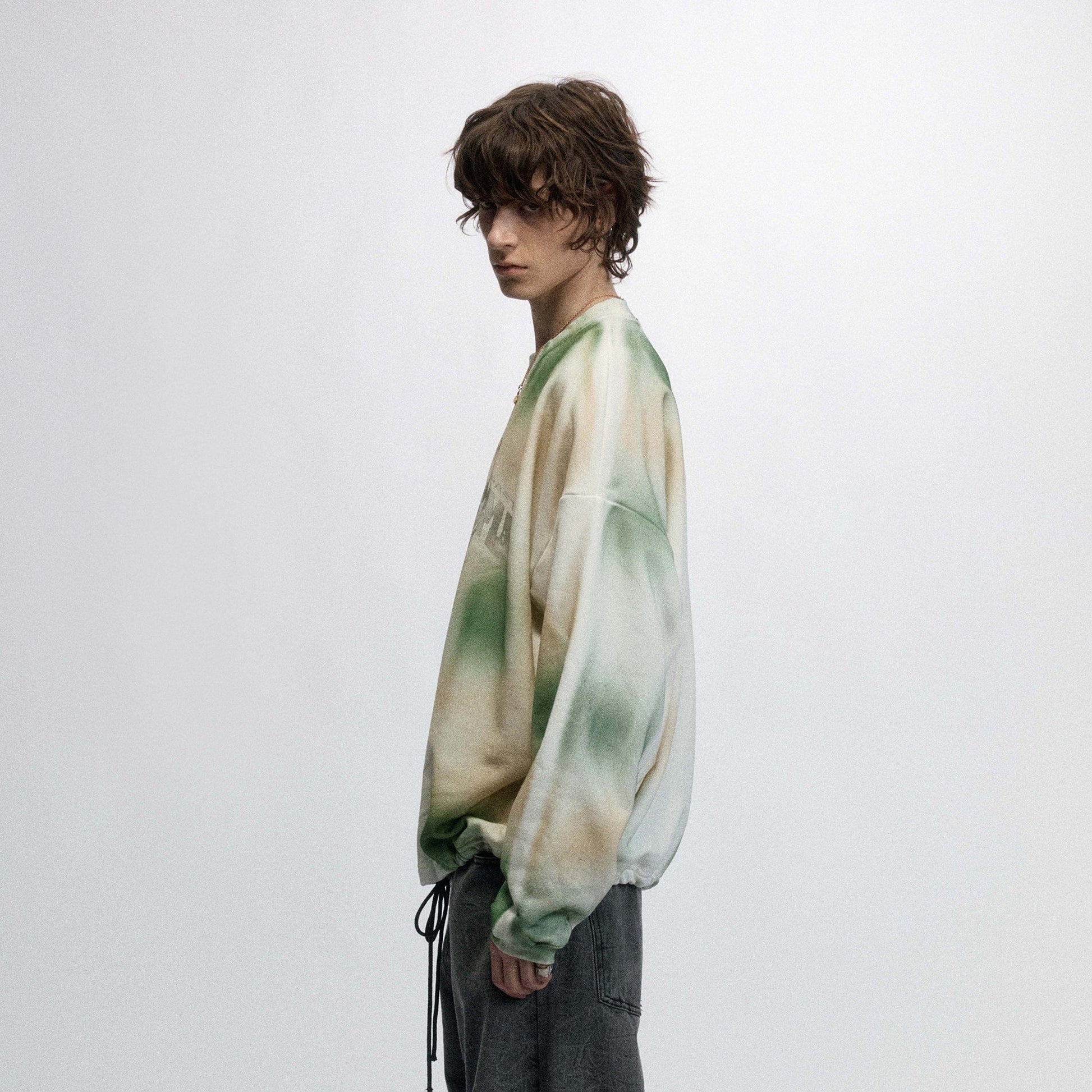 OVDY Faded Graphics Draw-String Long-Sleeve Tee-L/S Tee-S-White-Free Shipping Leatheretro