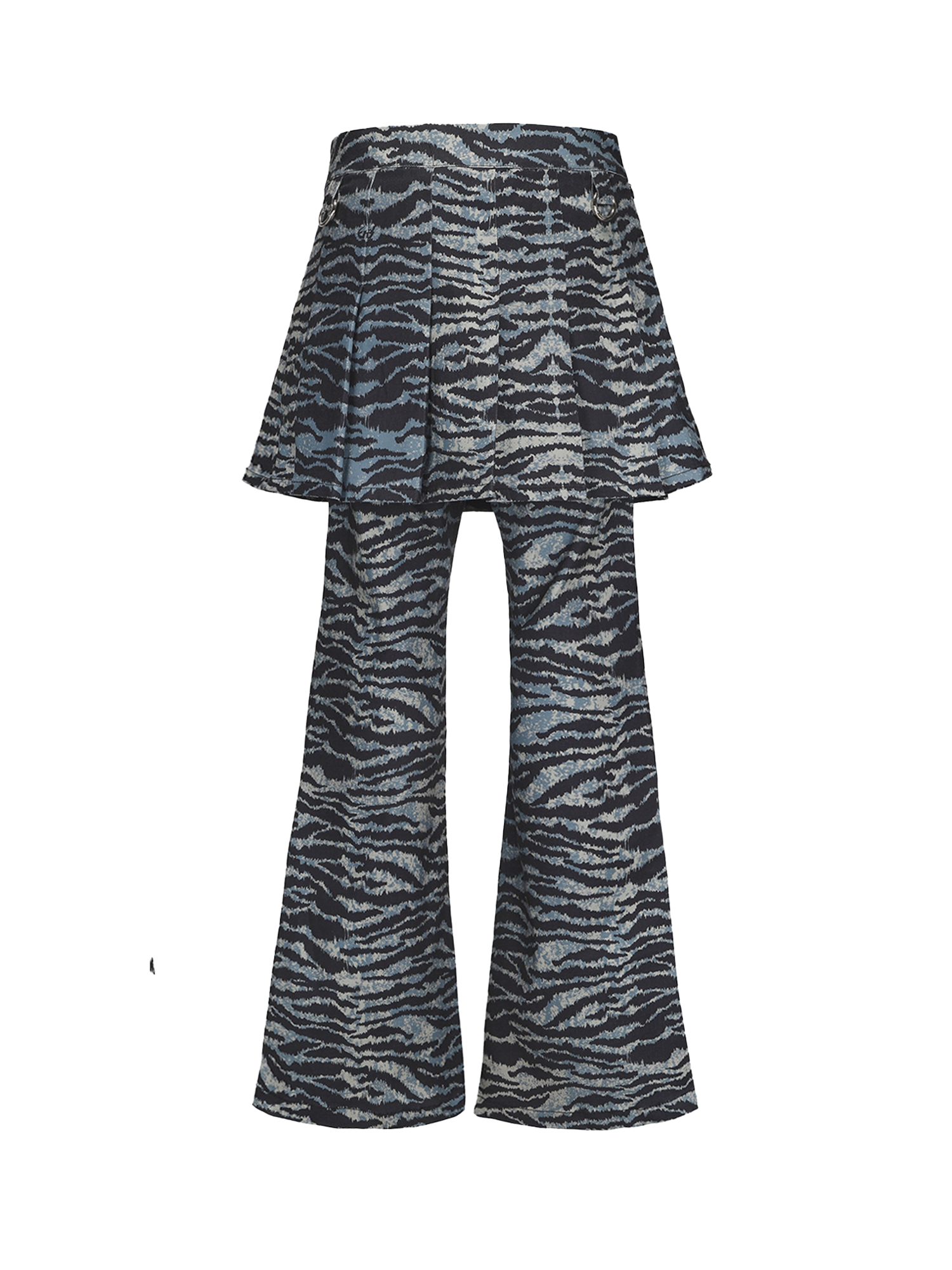 CYCYCY Punk Tiger-Stripe Detachable Pleated Flared Pants-Pants-XXS / 27"-Free Shipping Leatheretro