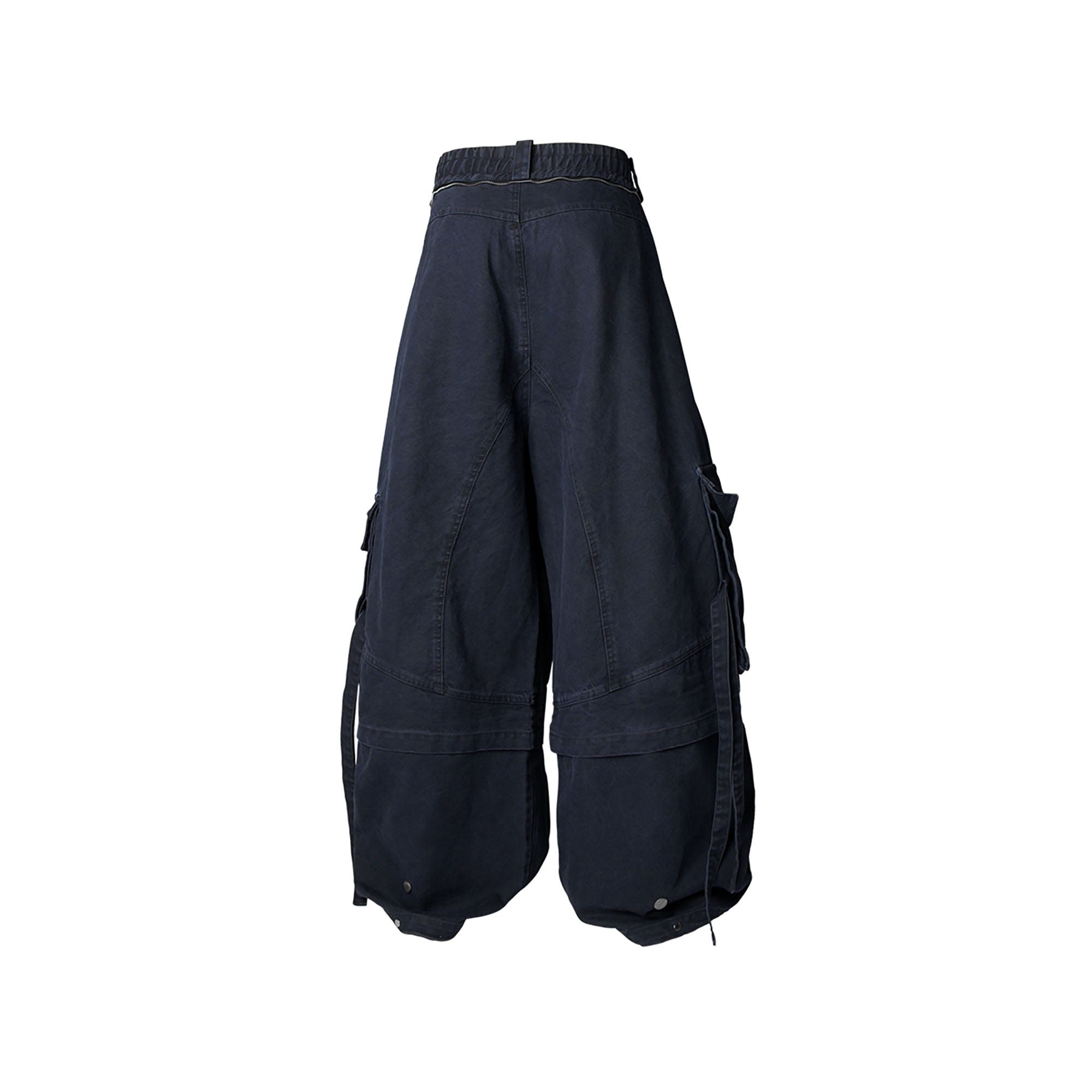 RELABEL Multi-Pocket Detachable Scarf Distressed Cargo Dark Blue-Pants-XS-Free Shipping Leatheretro