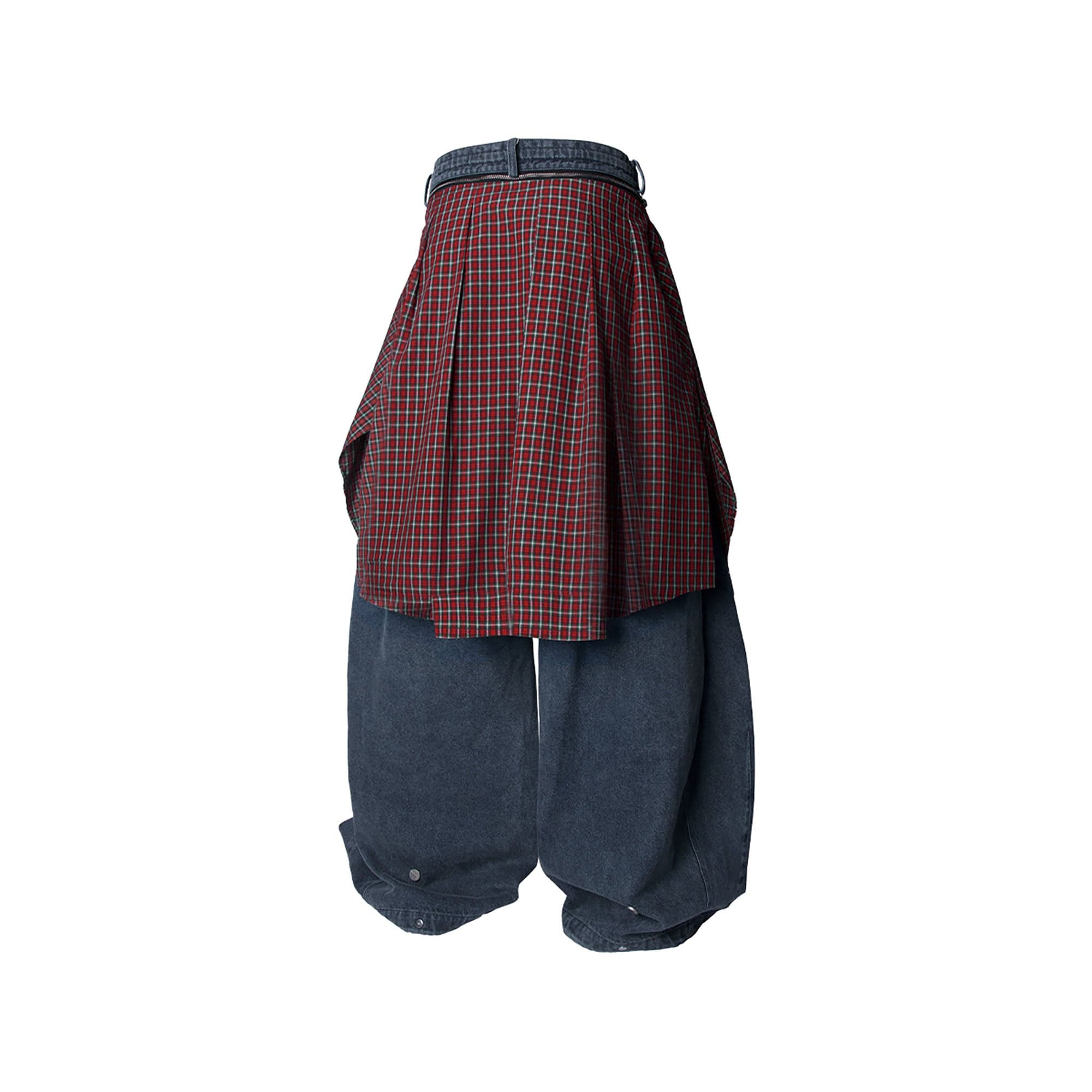 RELABEL Detachable Drape Drawstring Baggy Jeans Blue-Jeans-XS-Free Shipping Leatheretro