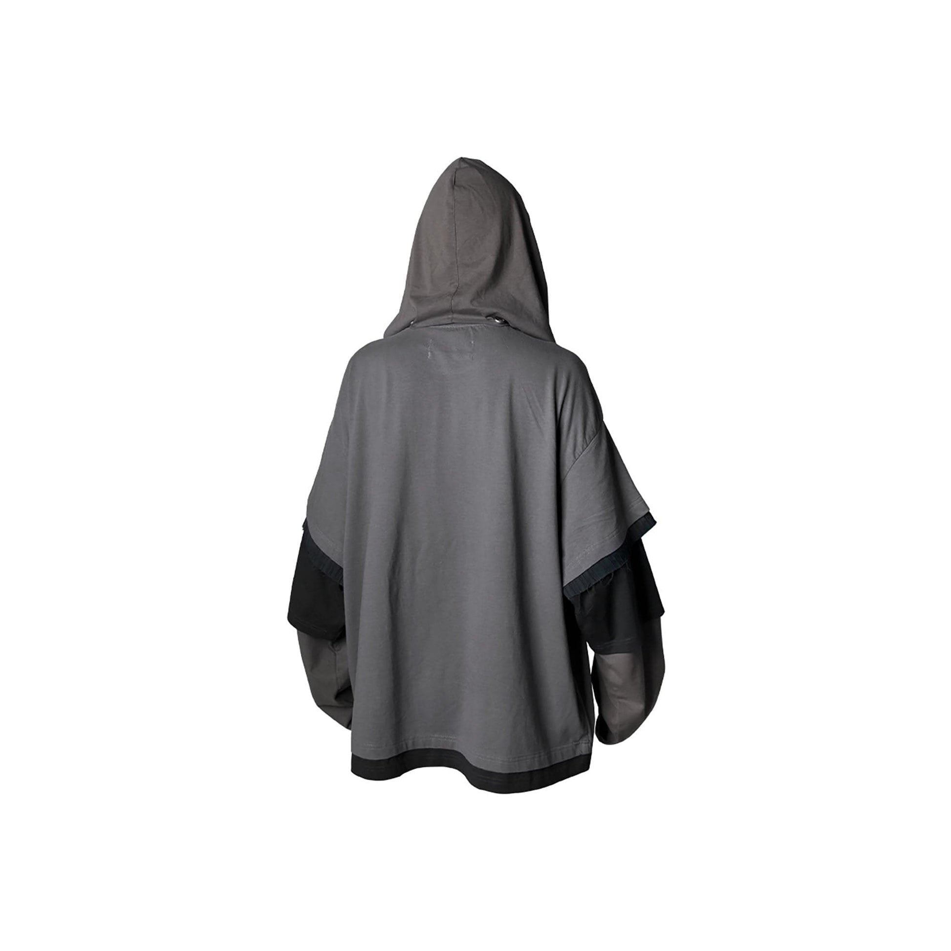 RELABEL Triple-Layer Detachable Striped Hood Long-Sleeve Tee Green-L/S Tee-XS-Free Shipping Leatheretro