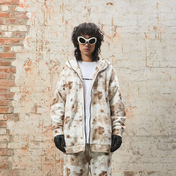 RELABEL Washed Cement-Dyed Double-Hat Zip-Up Hoodie-Hoodie-S-Free Shipping Leatheretro