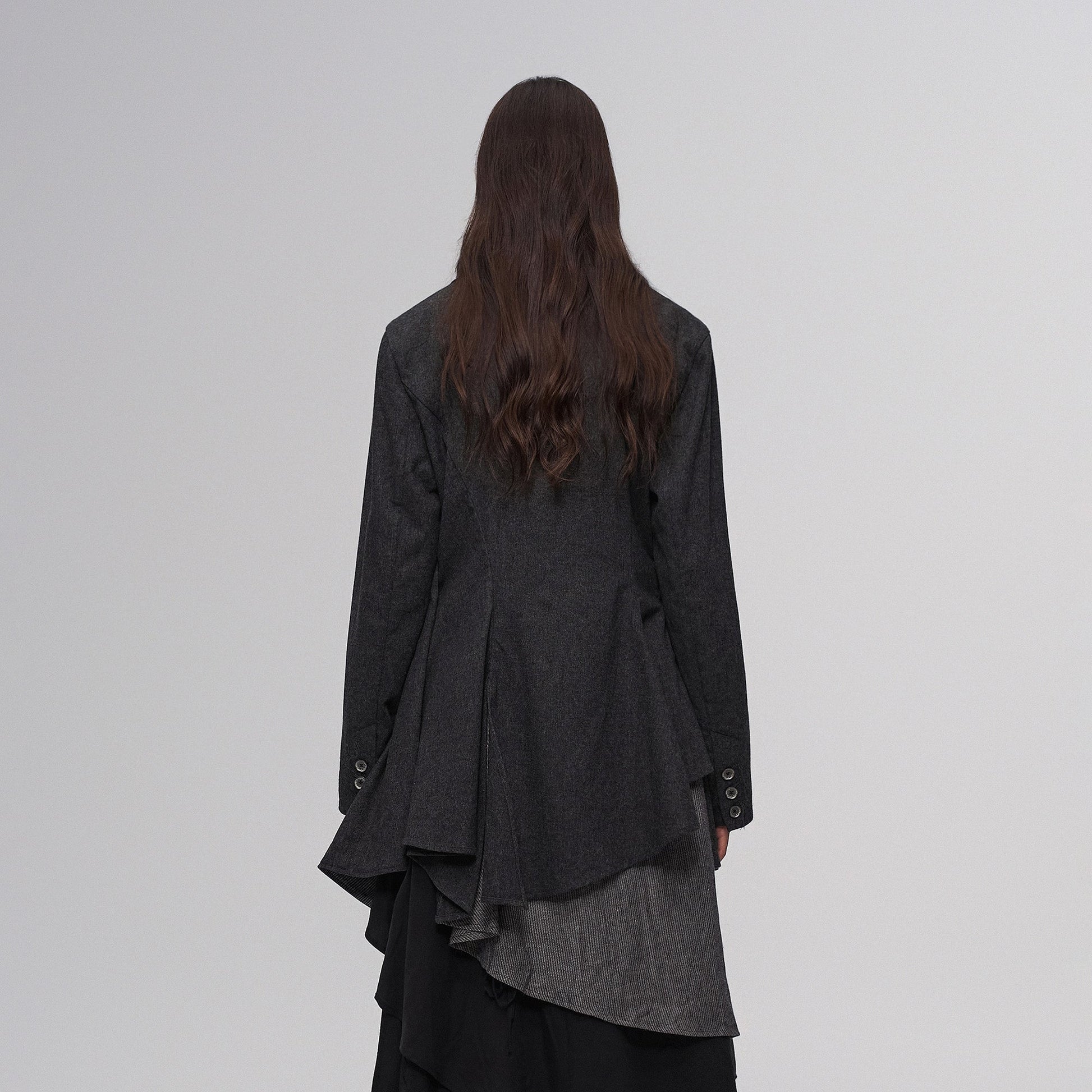 ILNya Nieternite Nifutur Asym Draped-Pleated Panel-Collar Blazer-Jacket-S (0)(Preorder)-Free Shipping Leatheretro