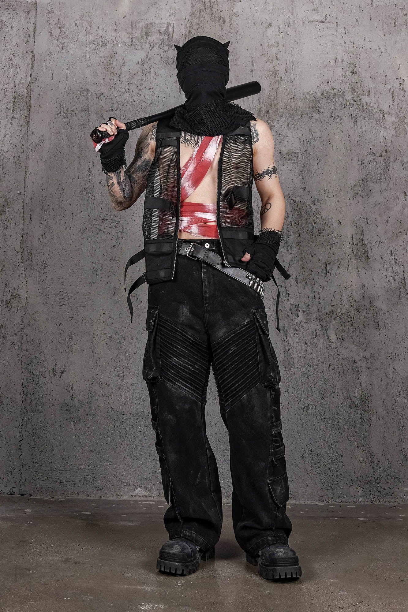 UNDERWATER Deconstructed Distressed Wanderer Multi-Pocket Jeans-Jeans-S-Free Shipping Leatheretro