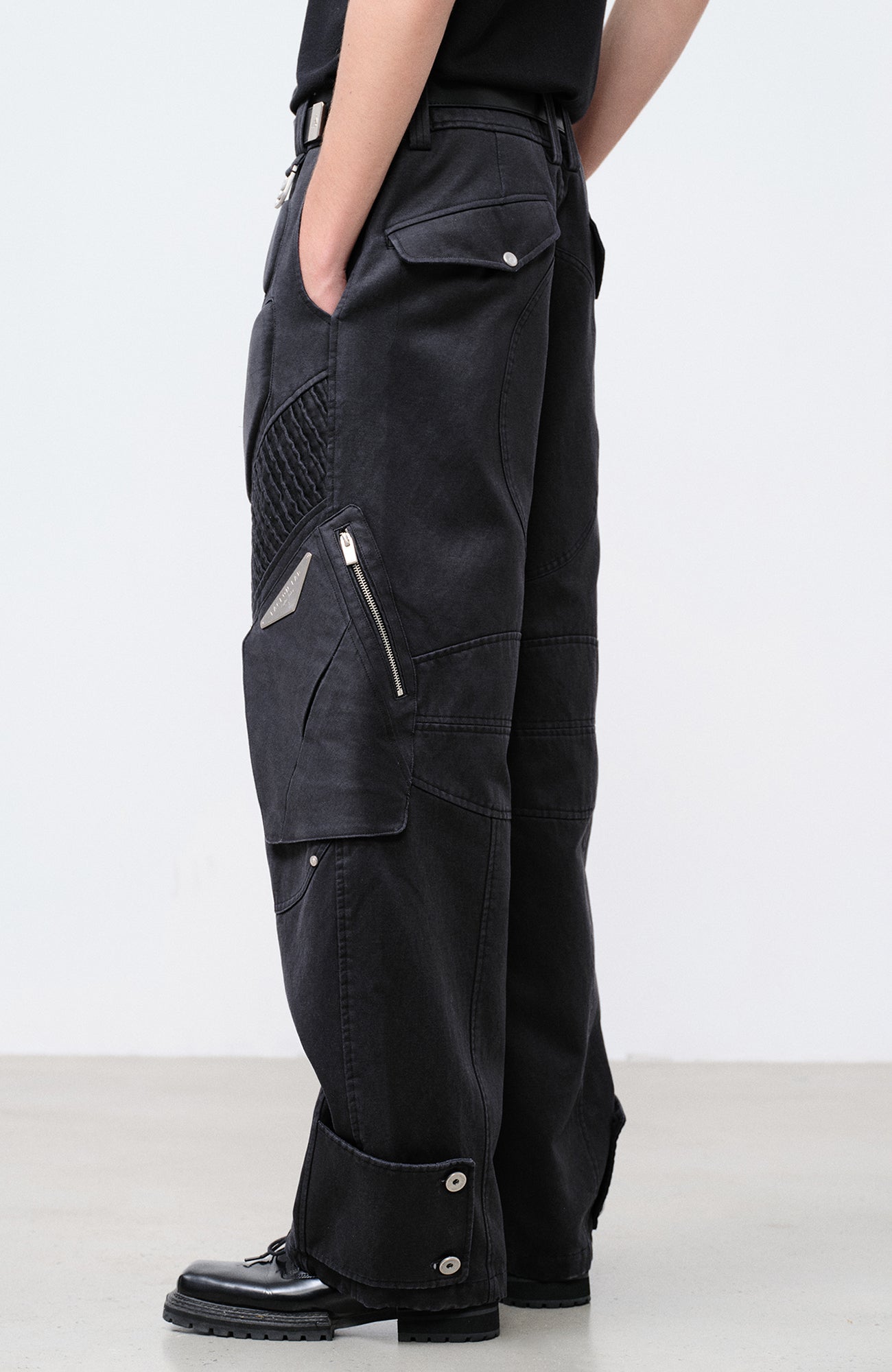 FACEONLAB Futuristic Multi-Pocket Utility Trousers-Pants-M-Free Shipping Leatheretro