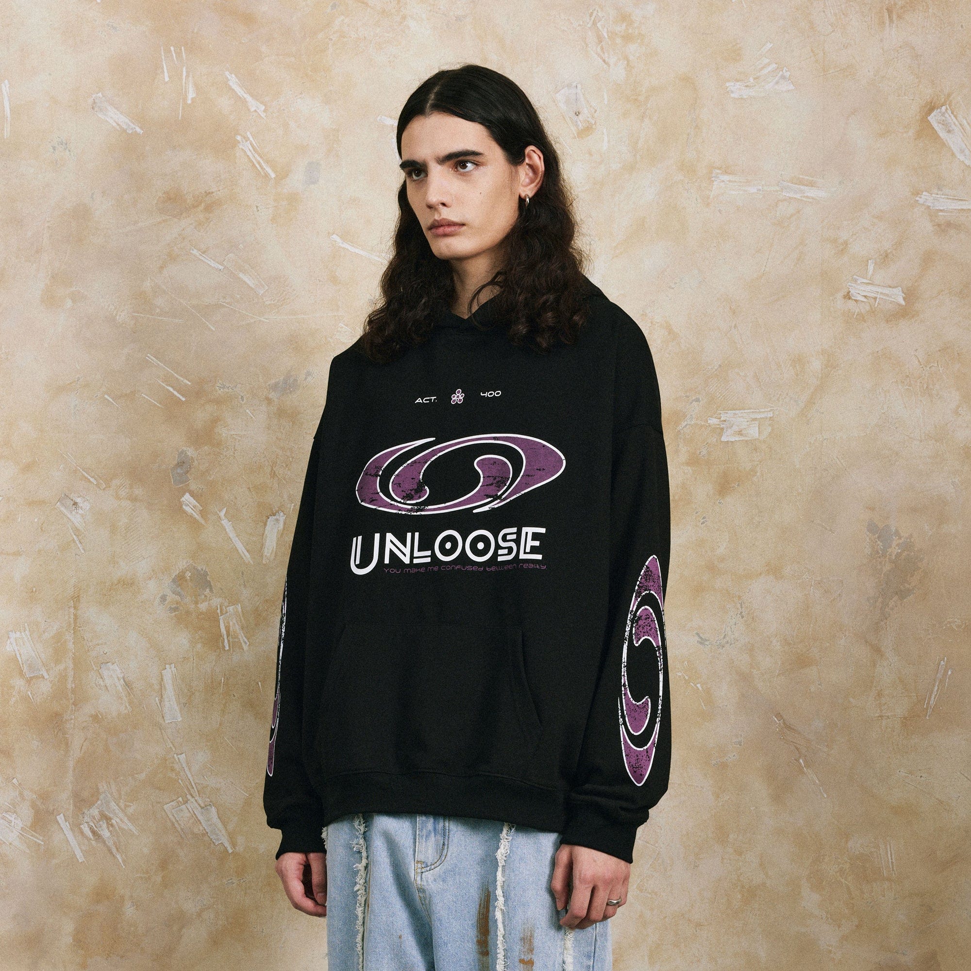 OVDY Unloose Graphics Hoodie-Hoodie-S-Black-Free Shipping Leatheretro