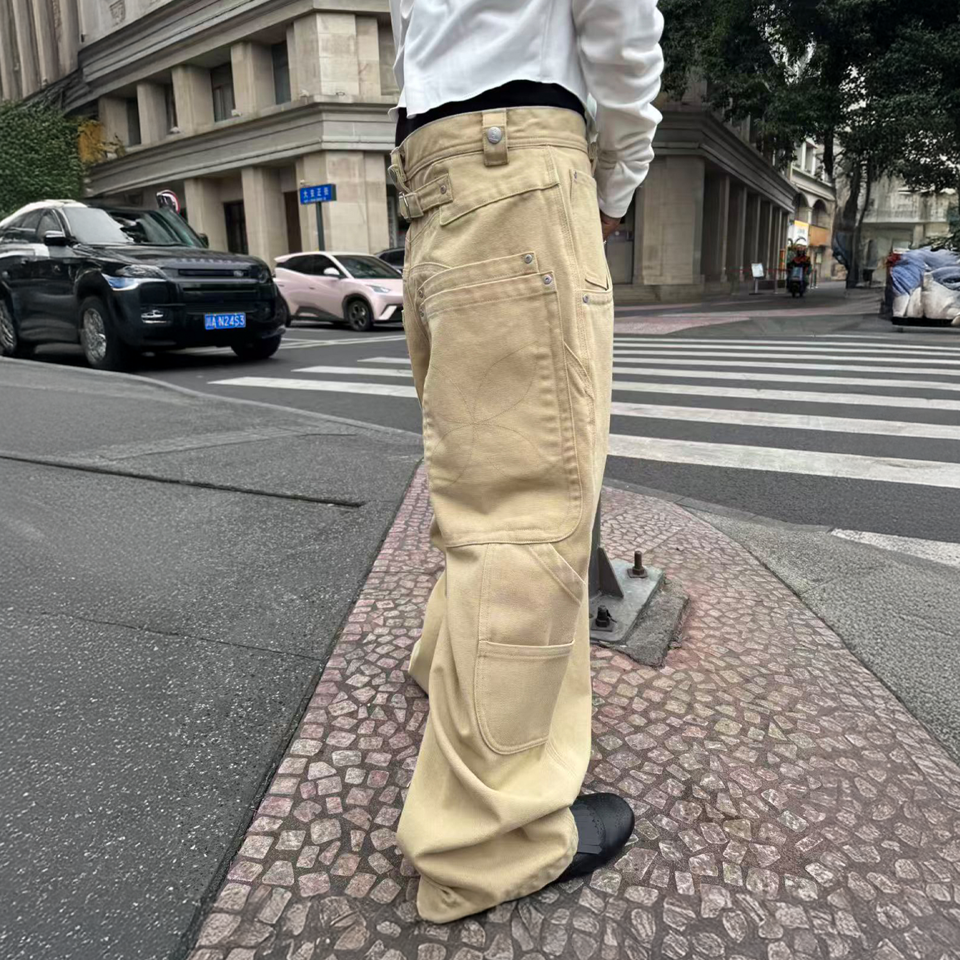 STEEPC Multi-Pocket Baggy Cargo Pants-Pants-S-Free Shipping Leatheretro