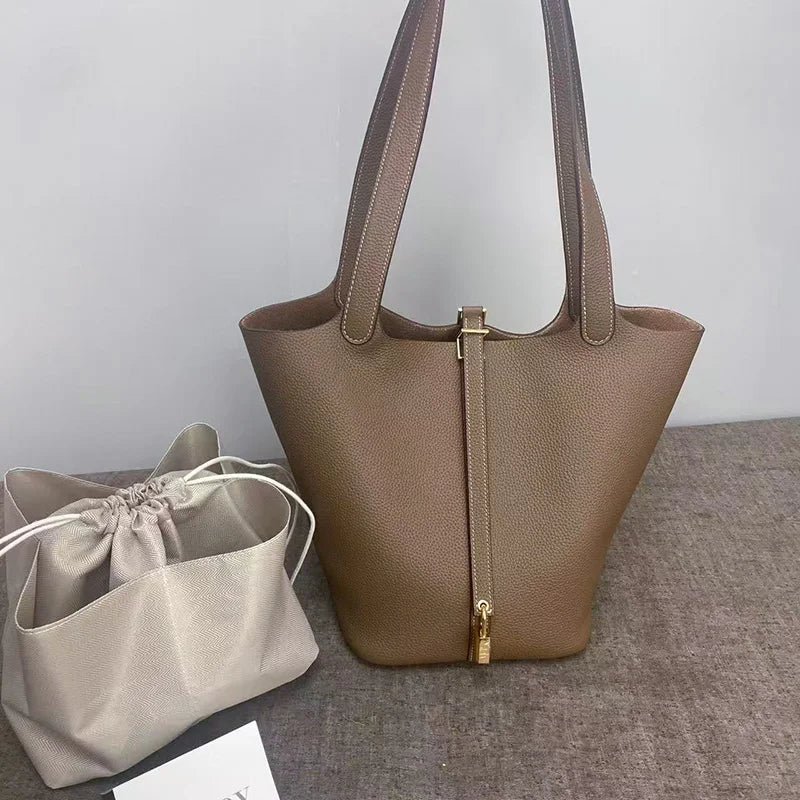 Women's Genuine Leather Luxury Shoulder Bag - Lightweight Large Capacity Bags-Shoulder Bag-Green-Free Shipping Leatheretro