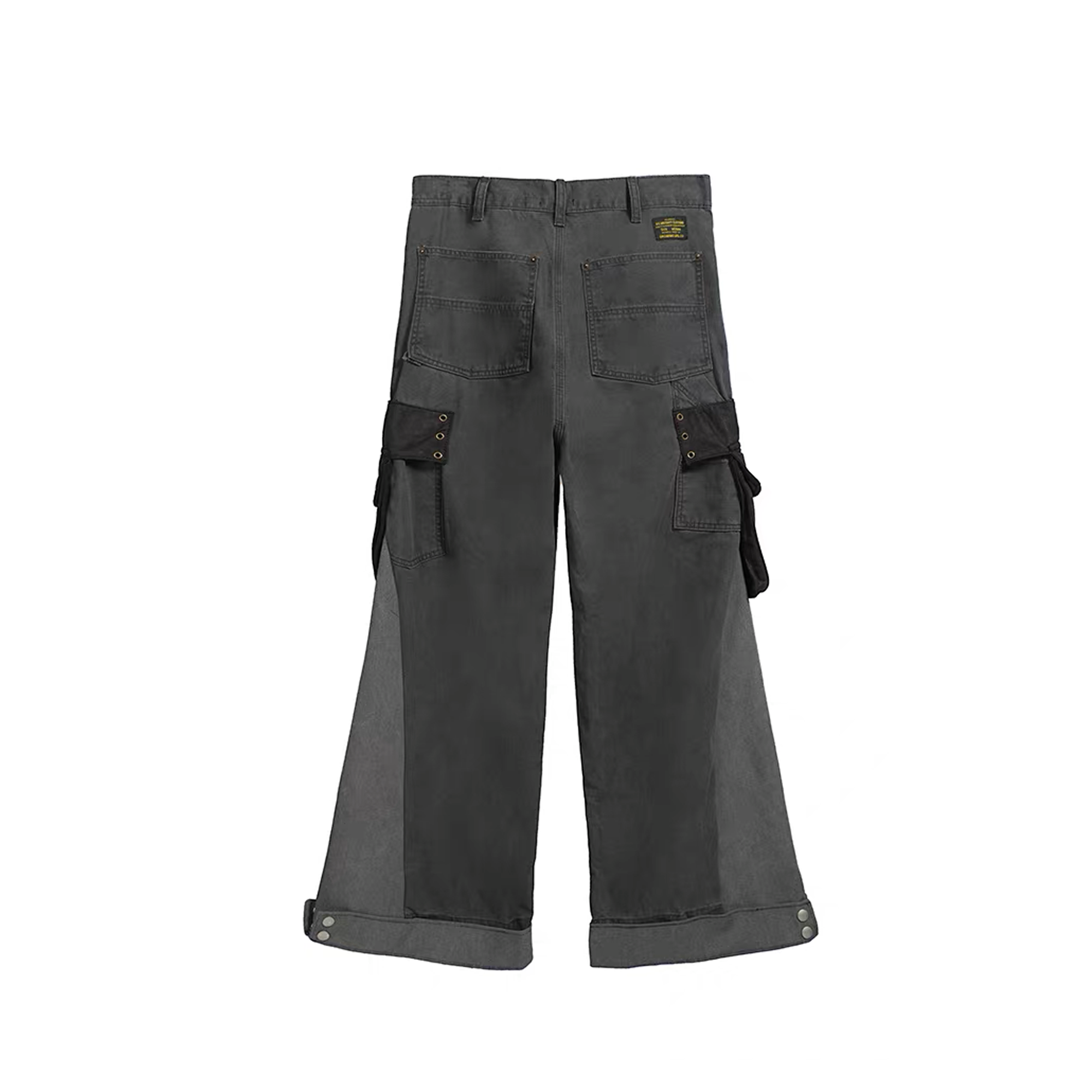 NOTHINGNESS WORLD Strap-On Pouch Utility Wide-Leg Pants-Pants-XS-Blue-Free Shipping Leatheretro