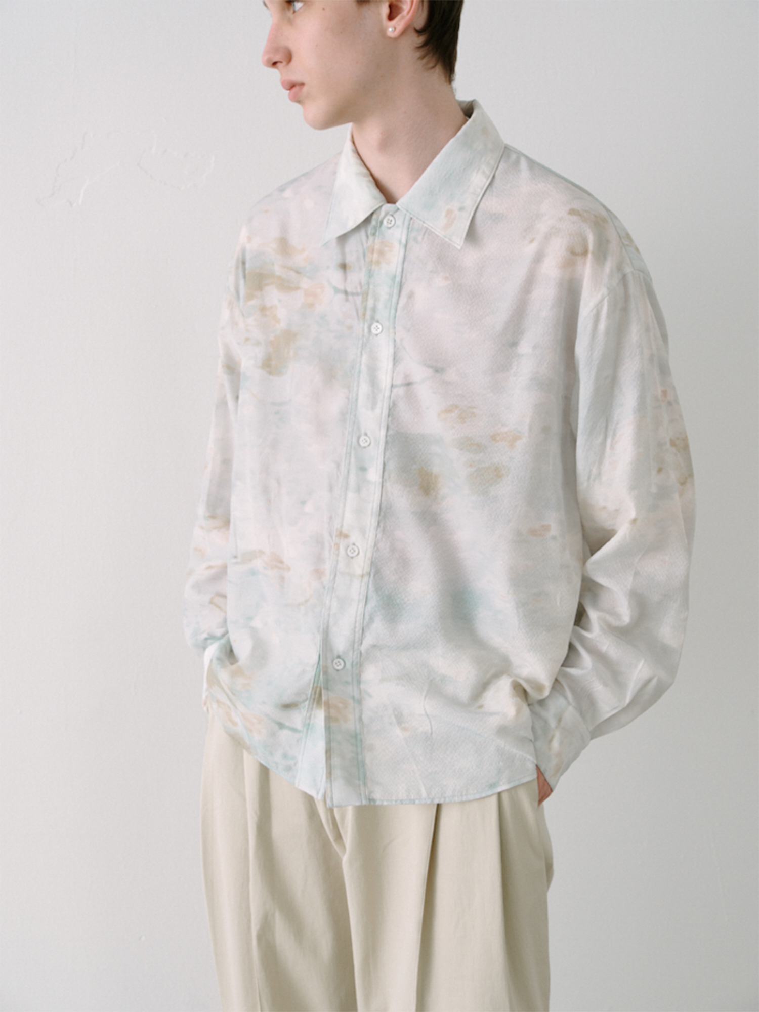 GRAINMUSTARD Washed Tie-Dye Draped Shirt-Shirt-XS-Free Shipping Leatheretro