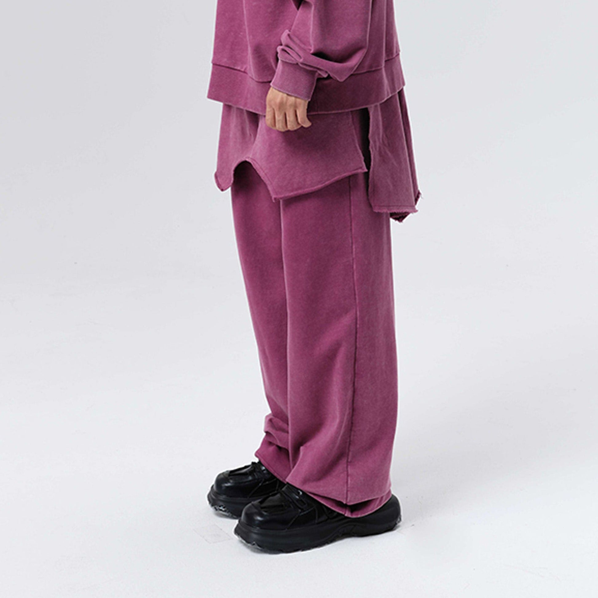 VANN VALRENCE Double-Layered Panel Deconstructed Drawstring Pants-Pants-S-Free Shipping Leatheretro