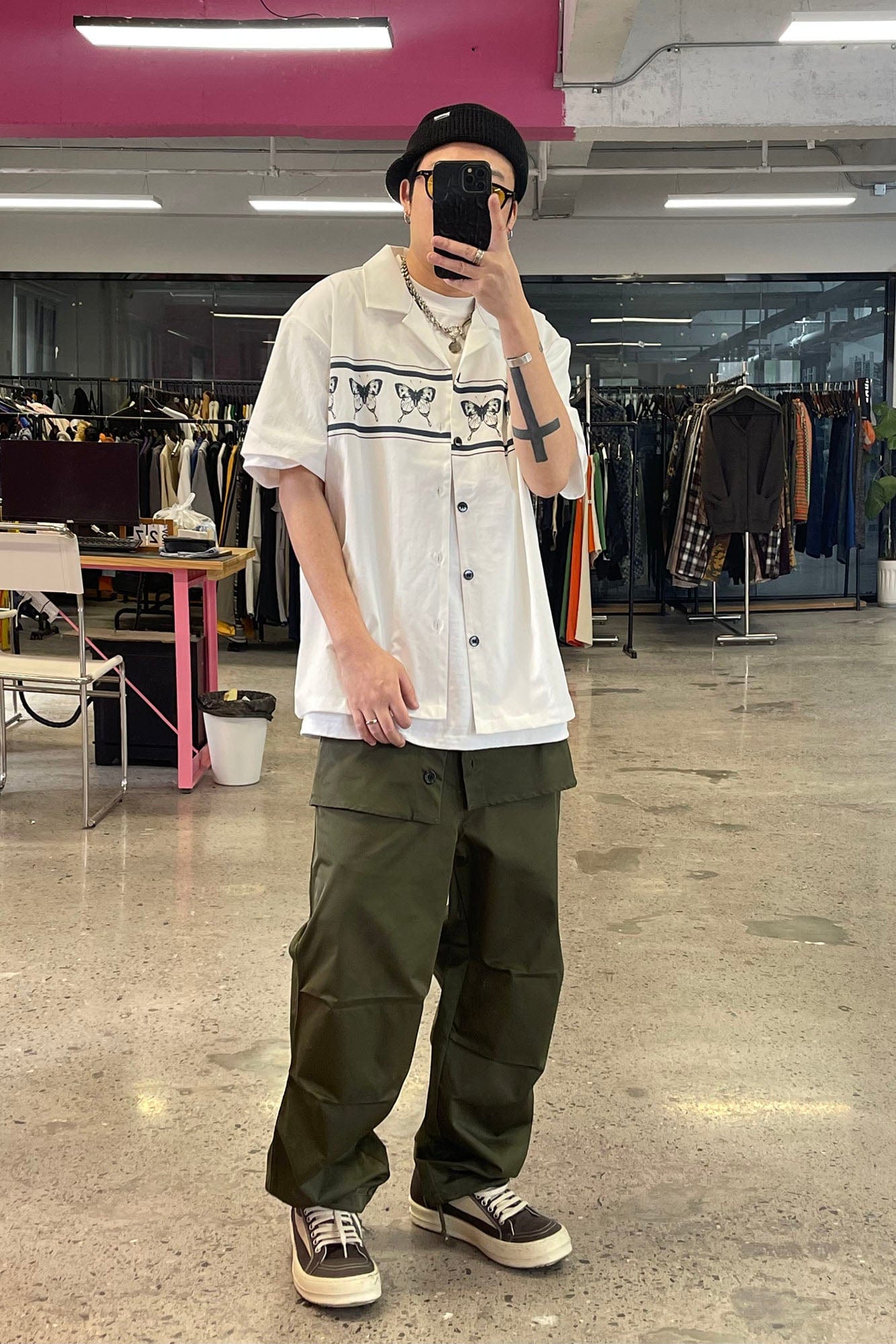 ME DA IGUAL Layered Fold-Over Straight-Leg Pants-Pants-M-Free Shipping Leatheretro