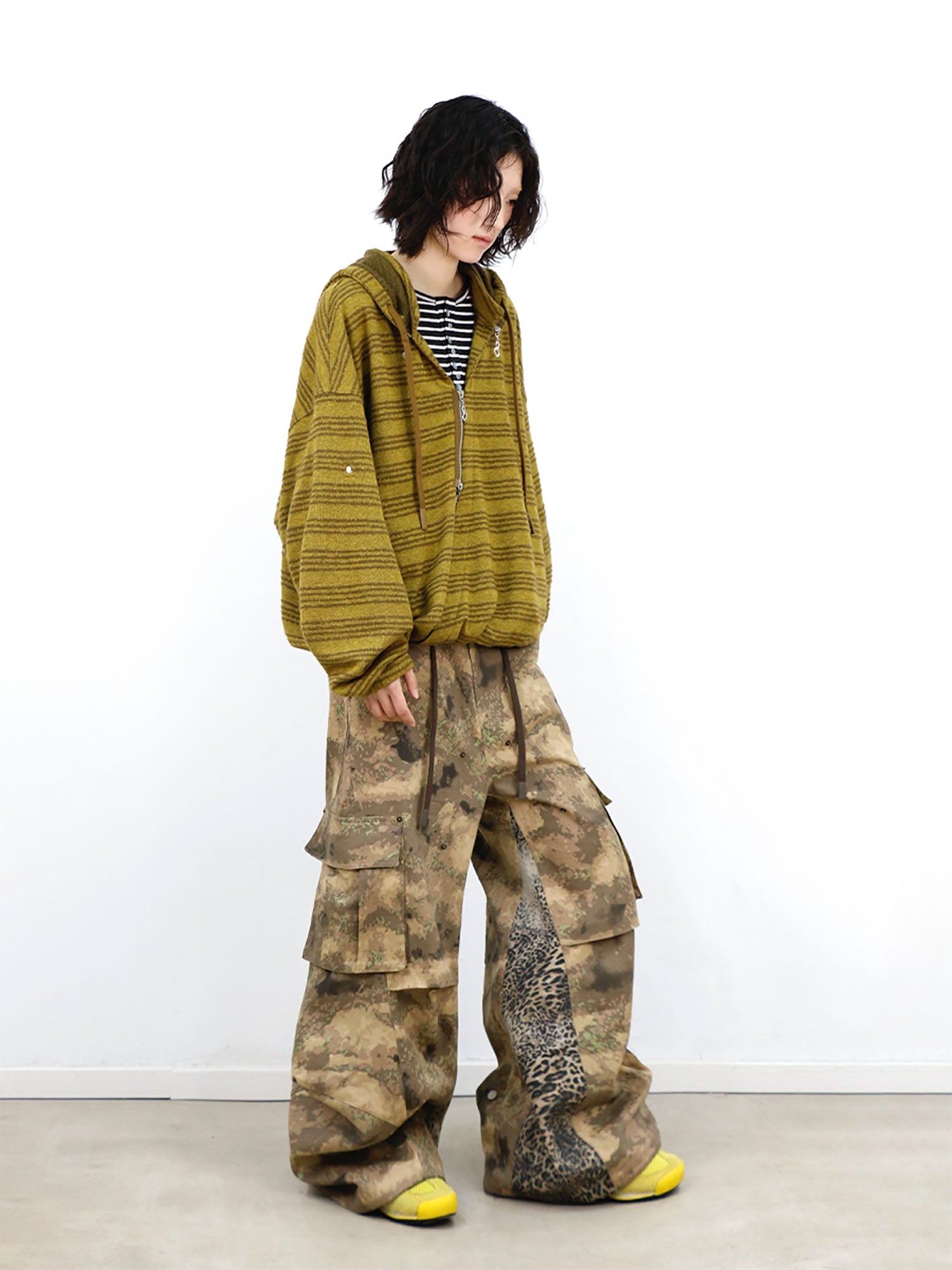RELABEL Leopard Panel Camo Cargo-Pants-XS-Free Shipping Leatheretro