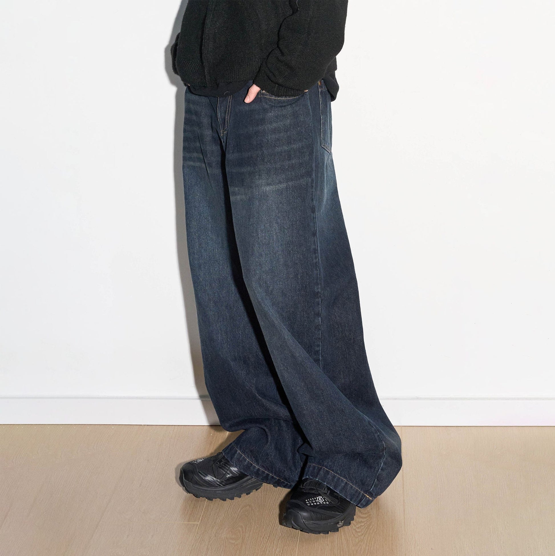 49PERCENT Modern Washed Rivet Straight-Leg Jeans-Jeans-XS-Free Shipping Leatheretro