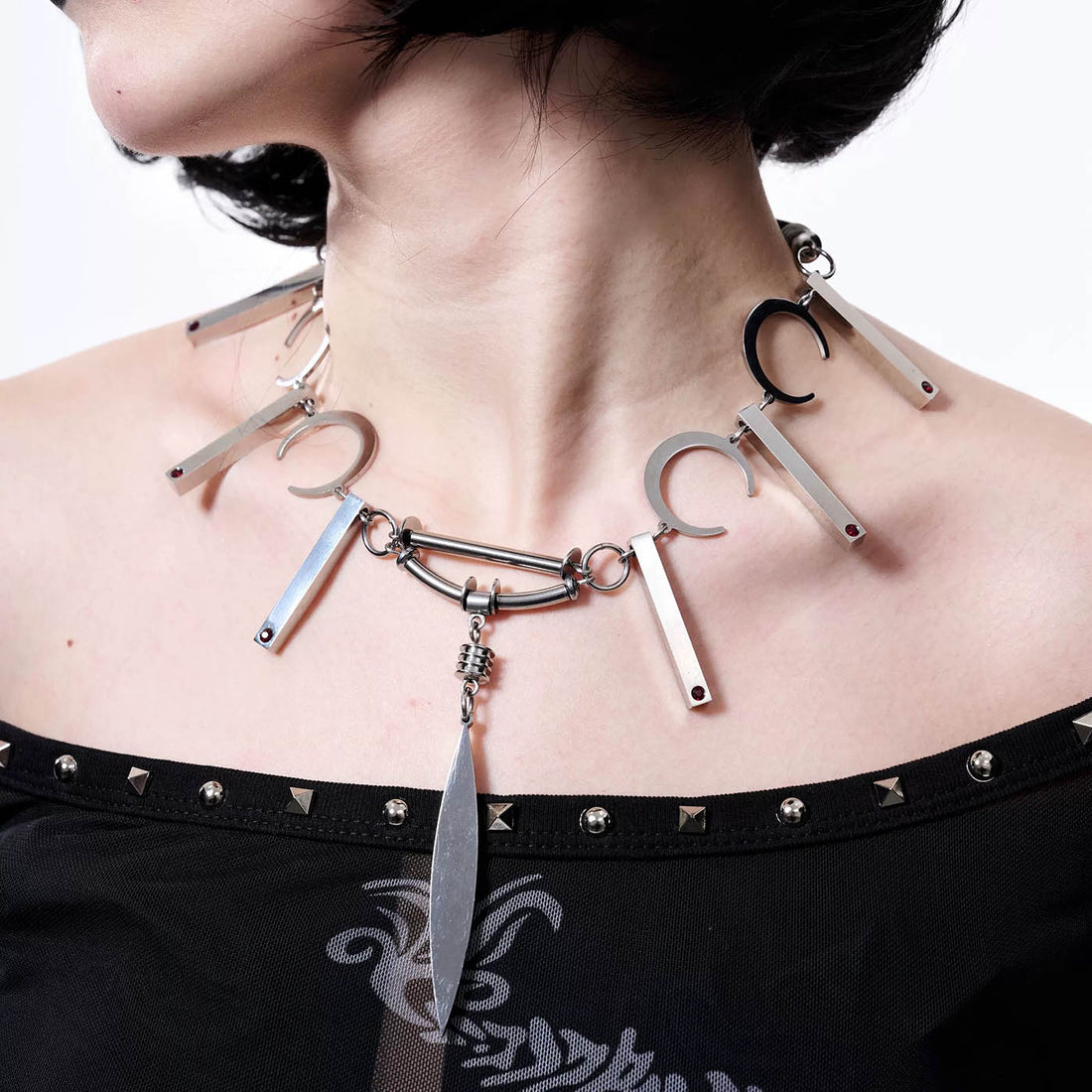 ILLUSORY The Prophet Crescent Necklace-Necklace-One Size (Adjustable)-Free Shipping Leatheretro