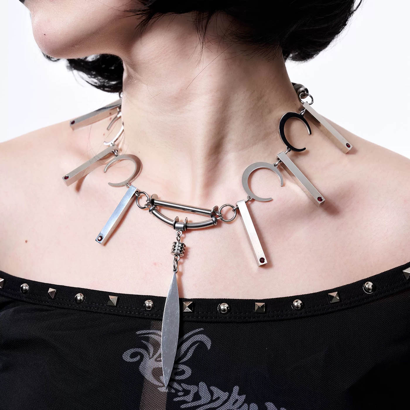 ILLUSORY The Prophet Crescent Necklace-Necklace-One Size (Adjustable)-Free Shipping Leatheretro