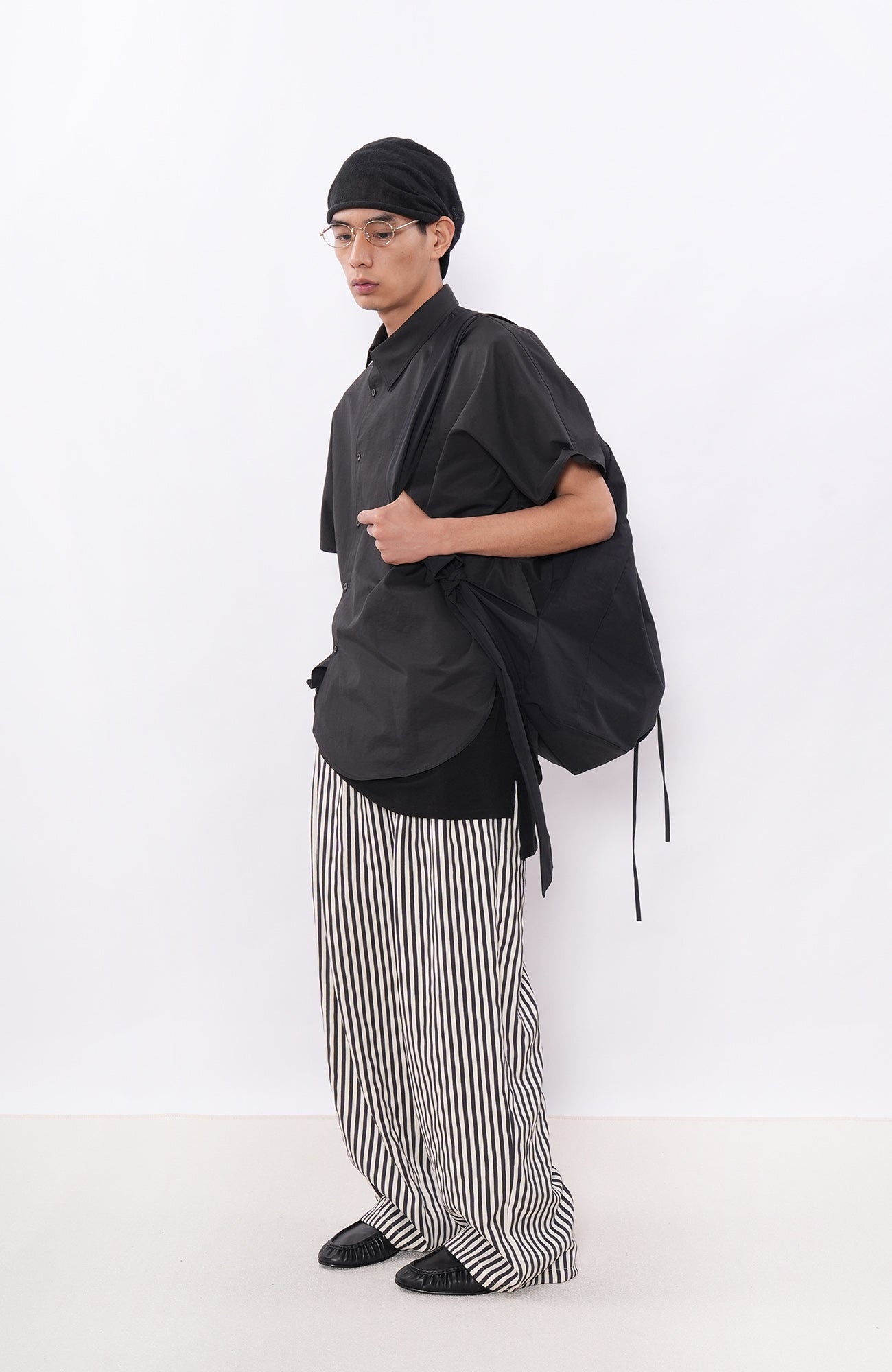 7440 37 1 Retro Contrast-Stripe Pleat Pants-Pants-S (Preorder)-Free Shipping Leatheretro