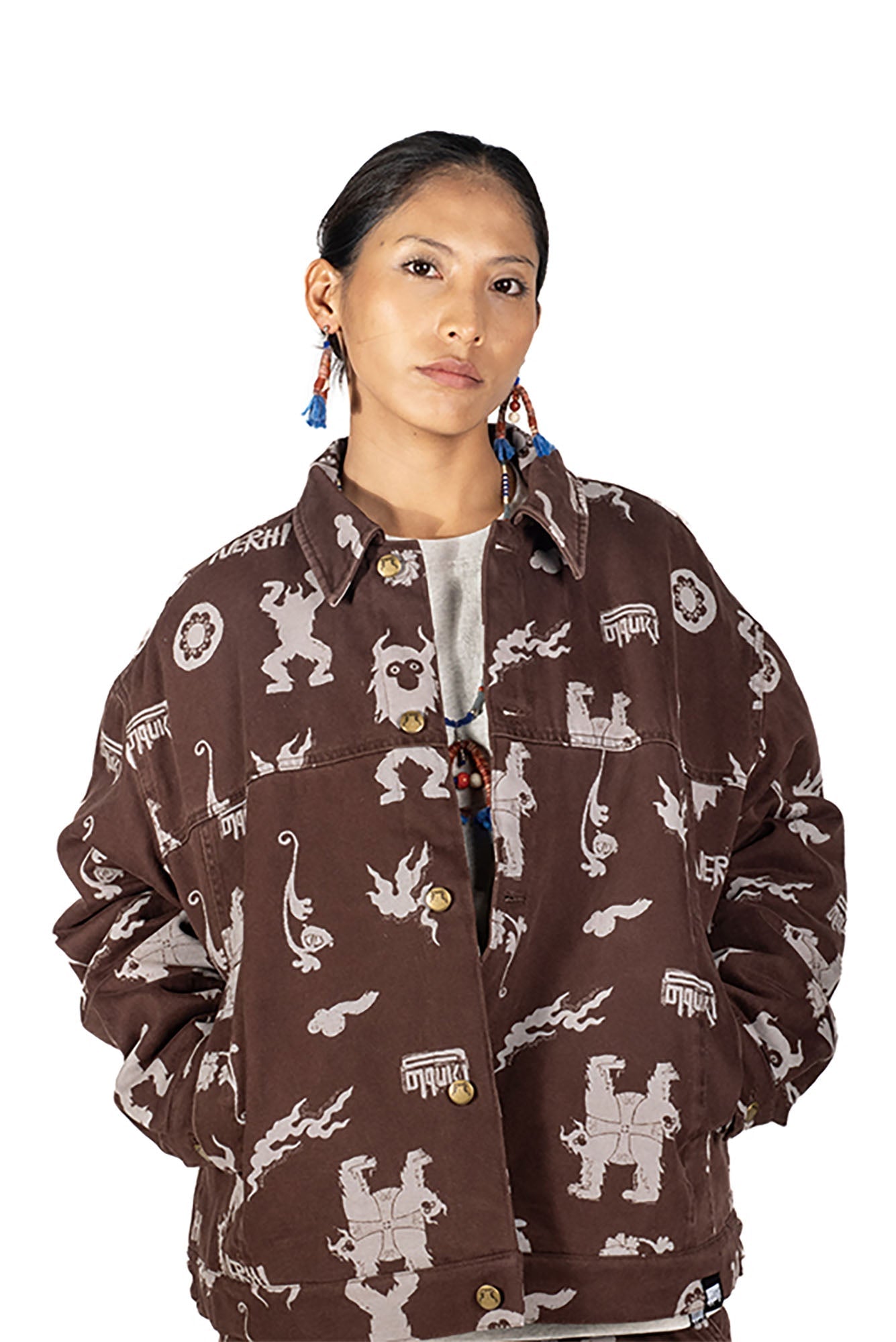 NERHI Tribal Totem Full-Print Shirt Jacket-Jacket-S (Preorder)-Free Shipping Leatheretro