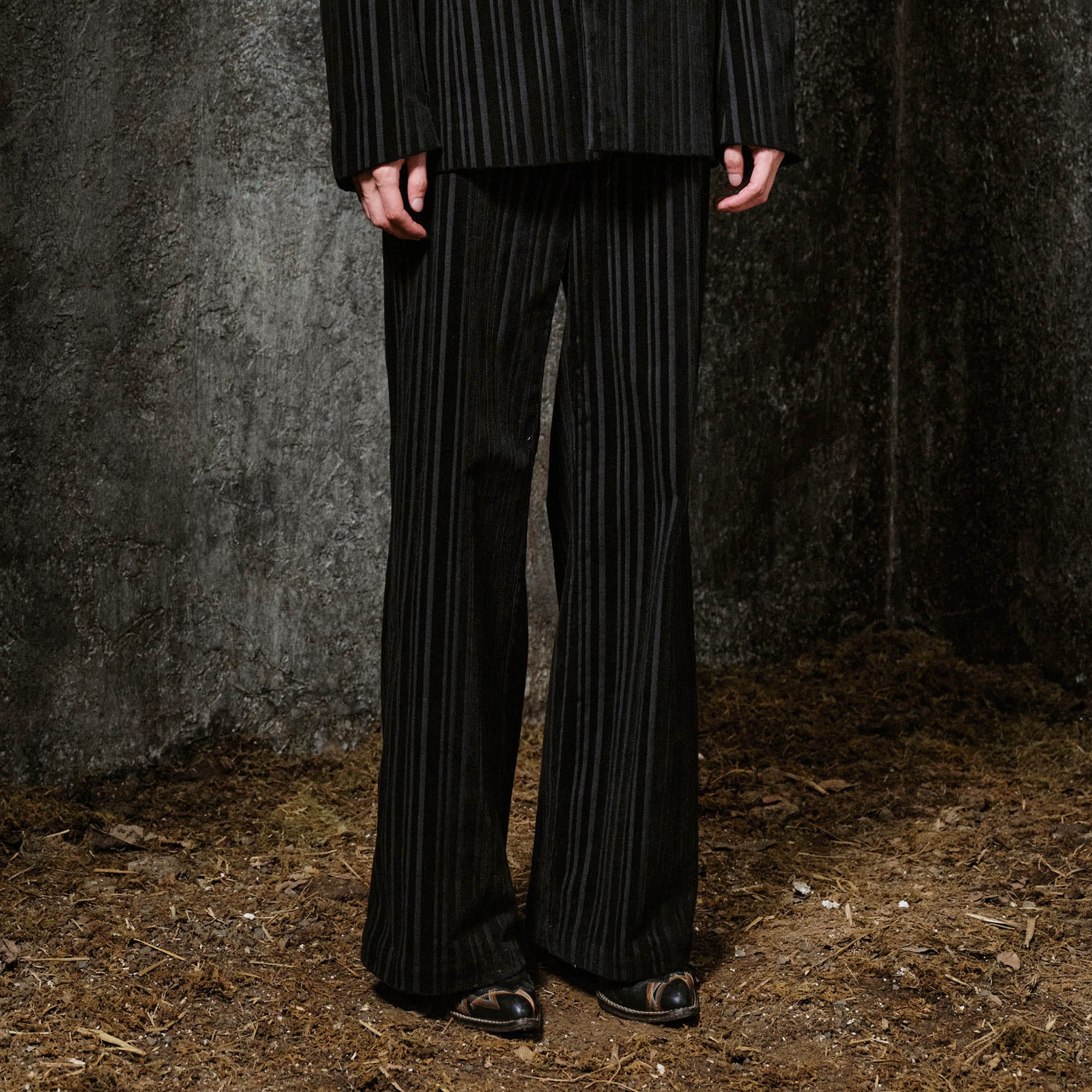 ILNya Nieternite Nifutur Corduroy Stripe Straight-Leg Trousers-Pants-S(0)-Free Shipping Leatheretro