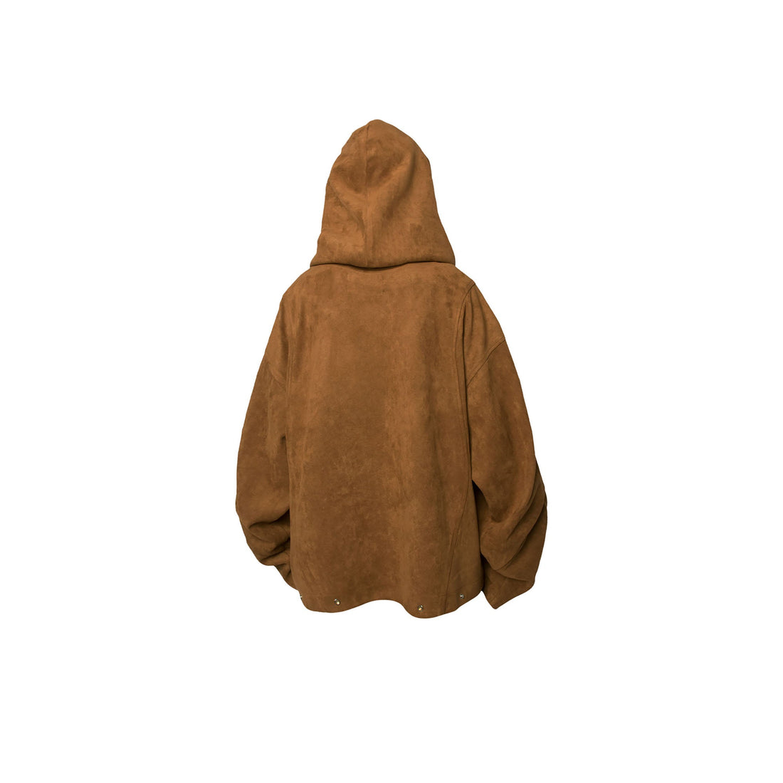 RELABEL Asymmetrical-Zip Detachable-Hood Suede Jacket Brown-Jacket-XS (Preorder)-Free Shipping Leatheretro