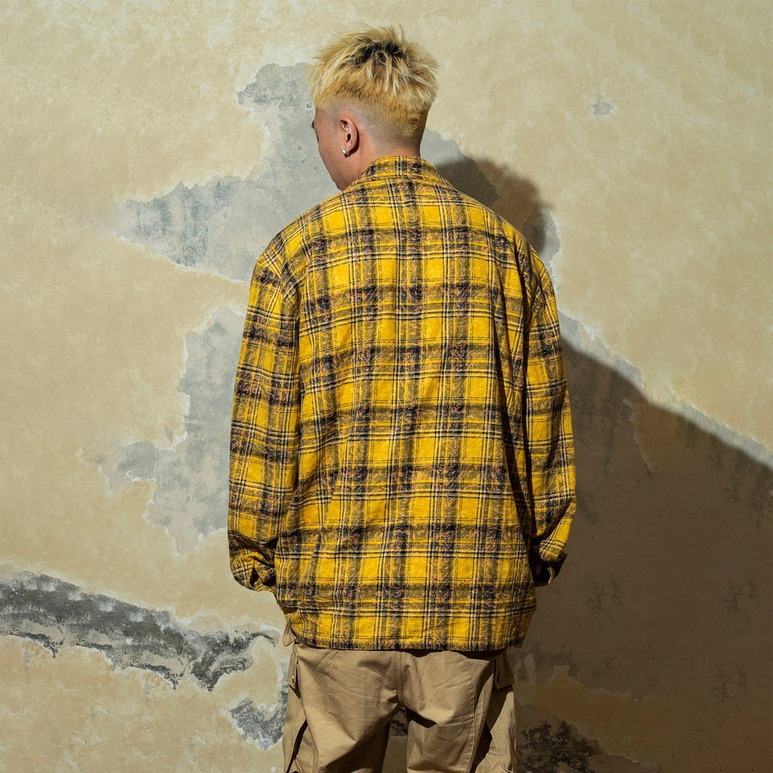 MAKEMORE Retro Plaid Shirt Yellow-Shirt-S-Free Shipping Leatheretro