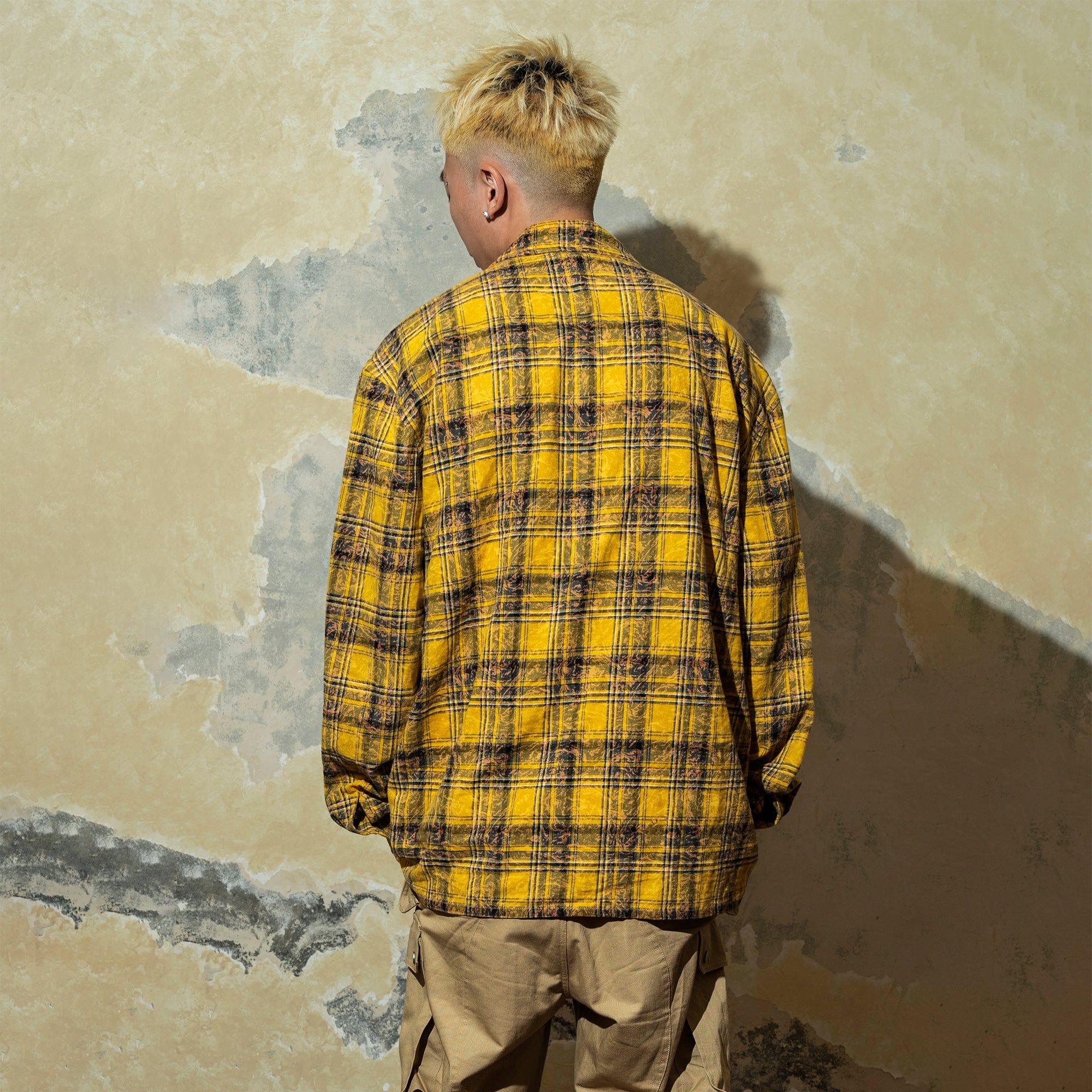 MAKEMORE Retro Plaid Shirt Yellow-Shirt-S-Free Shipping Leatheretro