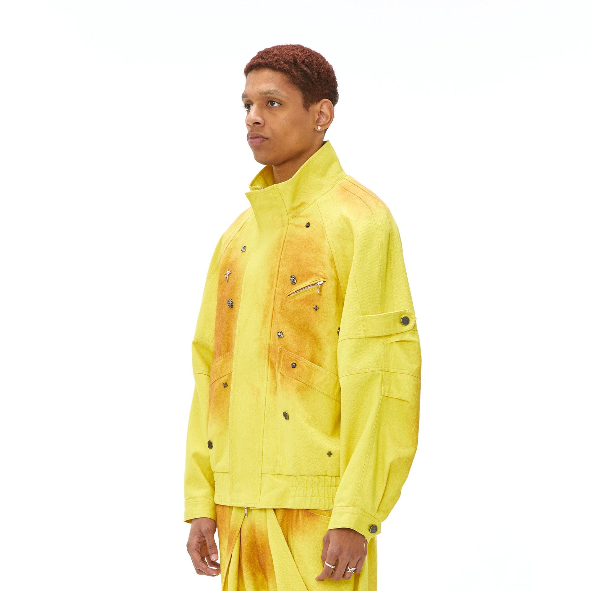 VANN VALRENCE Studded Gradient Stand Collar Oversized Jacket-Jacket-S-Free Shipping Leatheretro