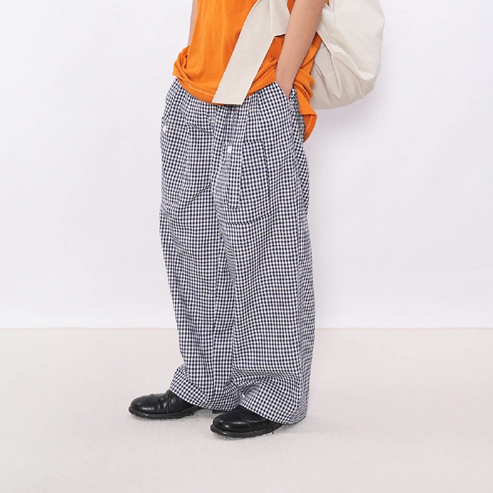 7440 37 1 Check Double-Pleat Wide-Leg Pants-Pants-S (Preorder)-Free Shipping Leatheretro
