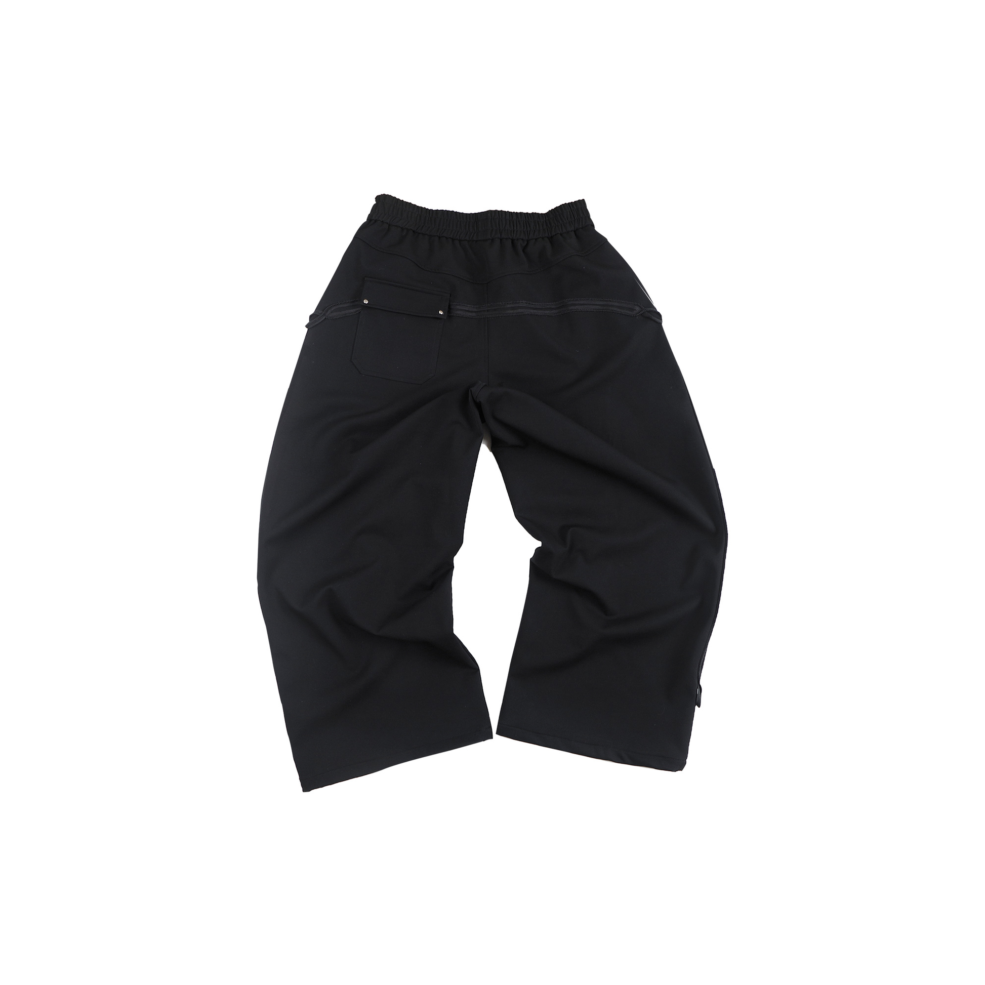 WHISTLEHUNTER Strap-Trim Tailored Trousers-Pants-S (Preorder)-Black-Free Shipping Leatheretro