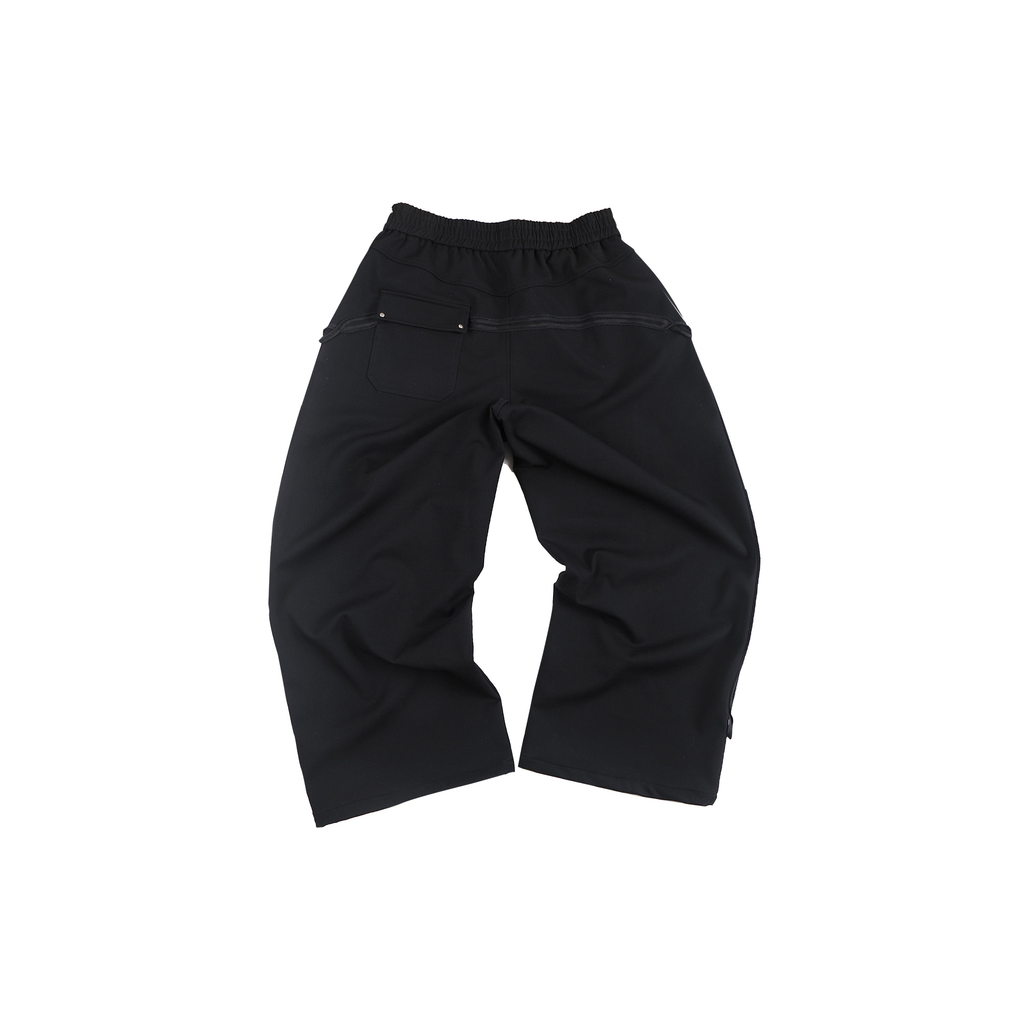 WHISTLEHUNTER Strap-Trim Tailored Trousers-Pants-S (Preorder)-Black-Free Shipping Leatheretro