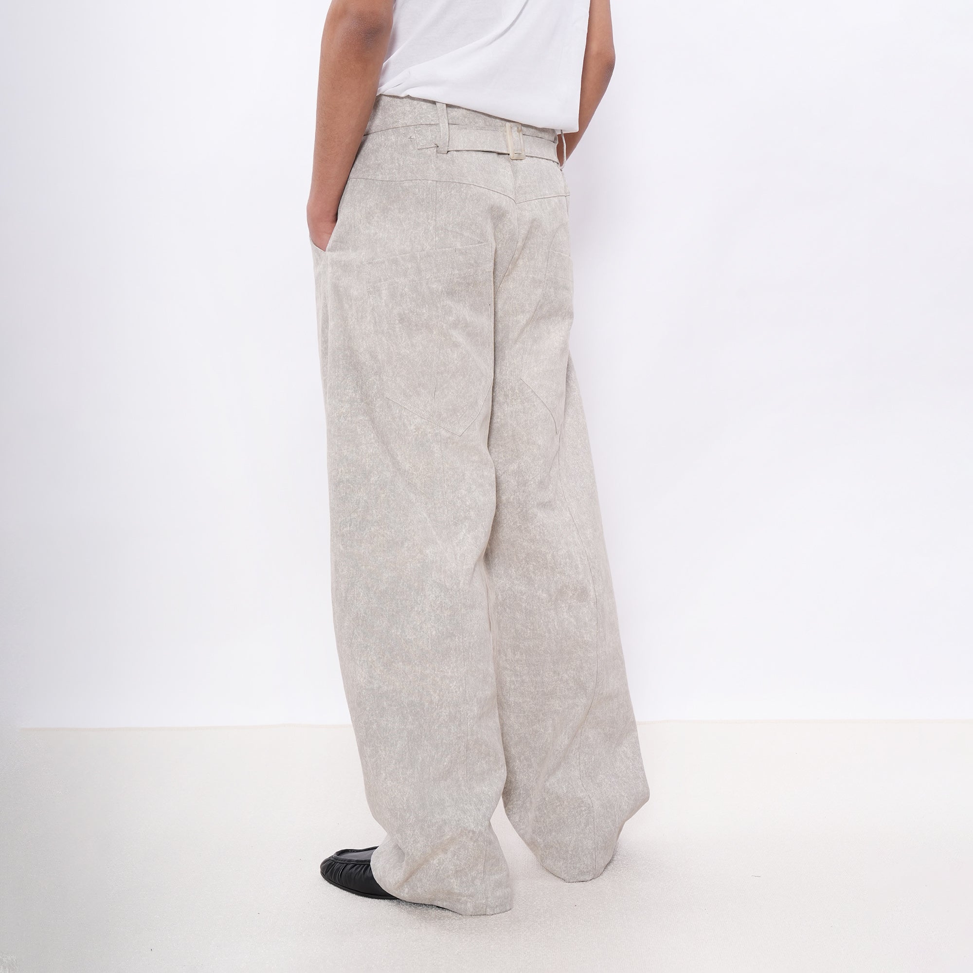 7440 37 1 Cement-Texture Curved-Leg Pants-Pants-S (Preorder)-Free Shipping Leatheretro