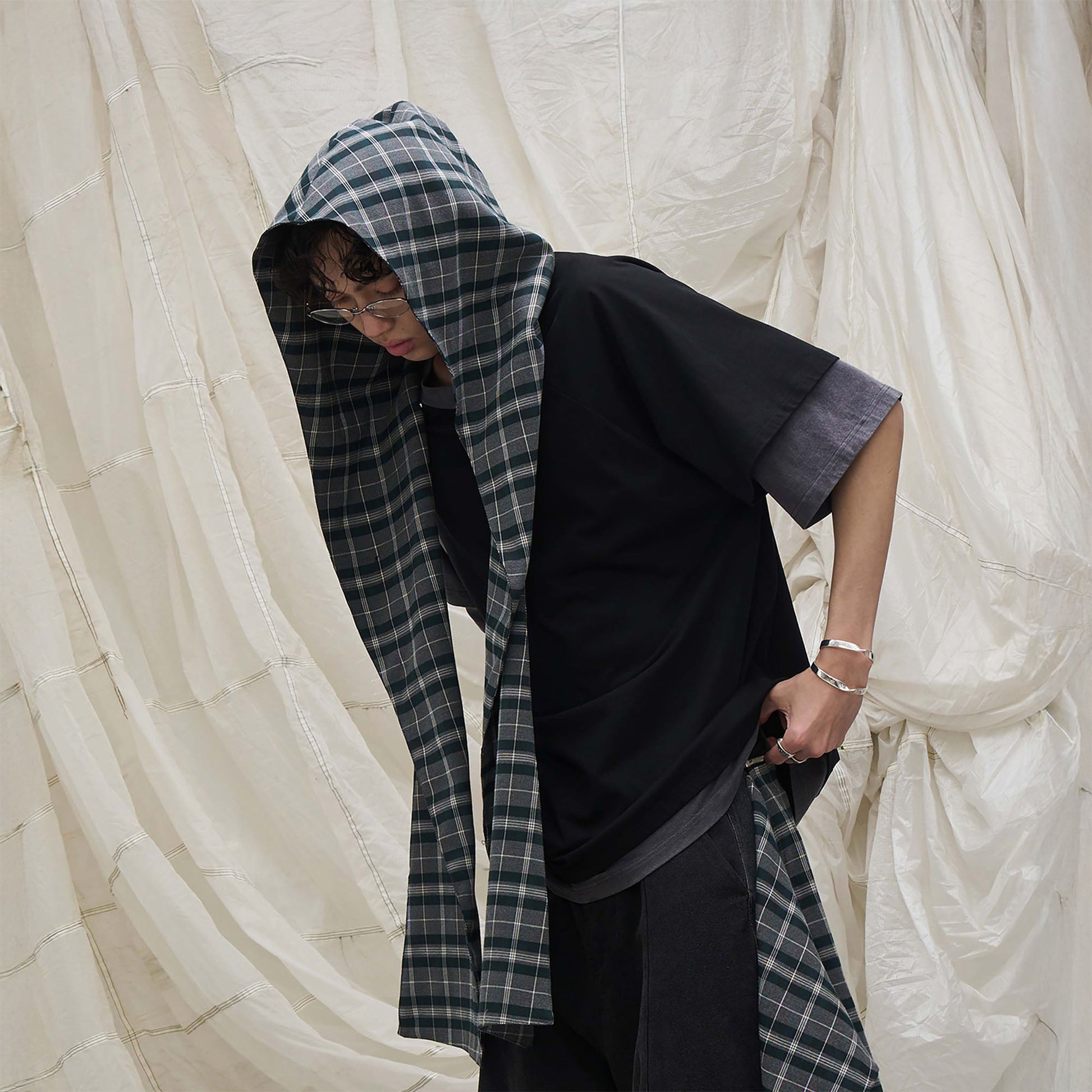 RELABEL Detachable Hood Scarf-Hat, Cap, Beanie-Gray-Free Shipping Leatheretro