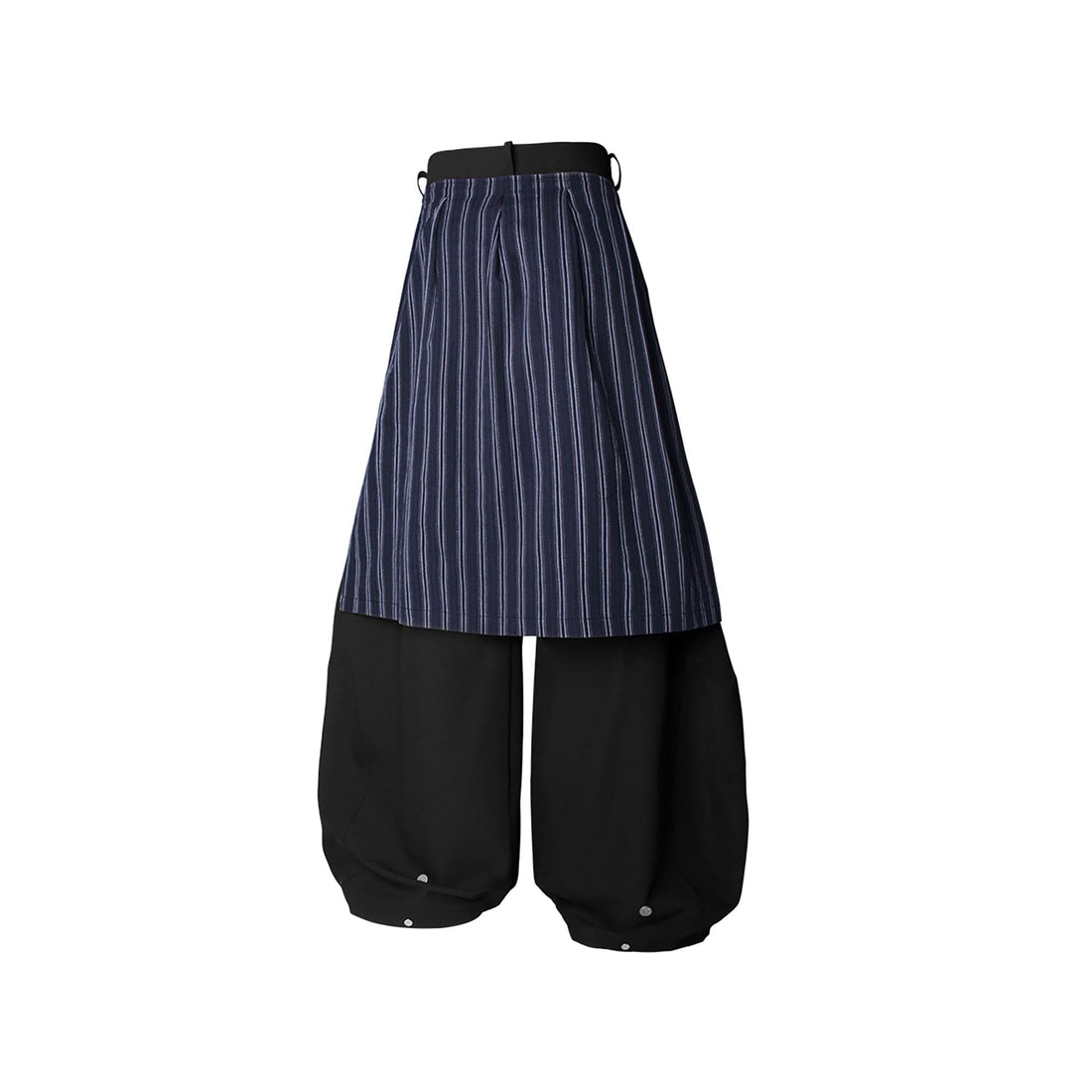 RELABEL Layered Striped Apron Wide-Leg Pants-Pants-XS-Free Shipping Leatheretro