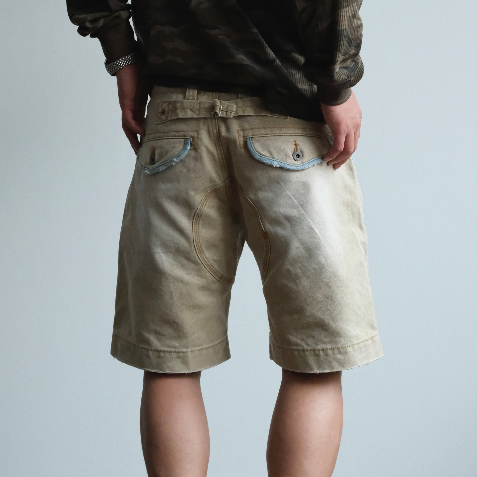 NEIGBORL Retro Washed Spliced Shorts-Shorts-S-Free Shipping Leatheretro
