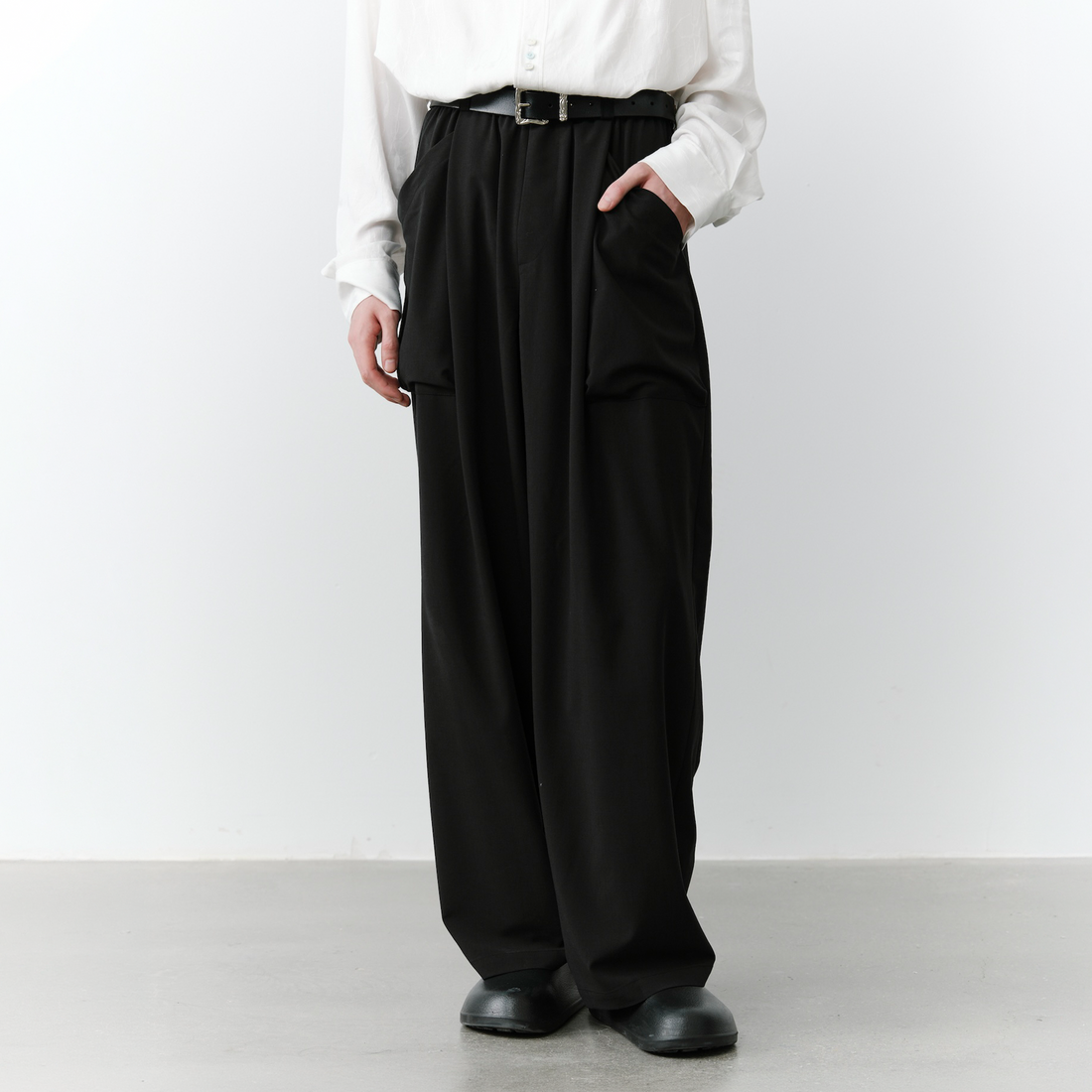 GRAINMUSTARD Retro Patch Pocket Pleated High-Waist Trousers-Pants-XS-Dark Gray-Free Shipping Leatheretro