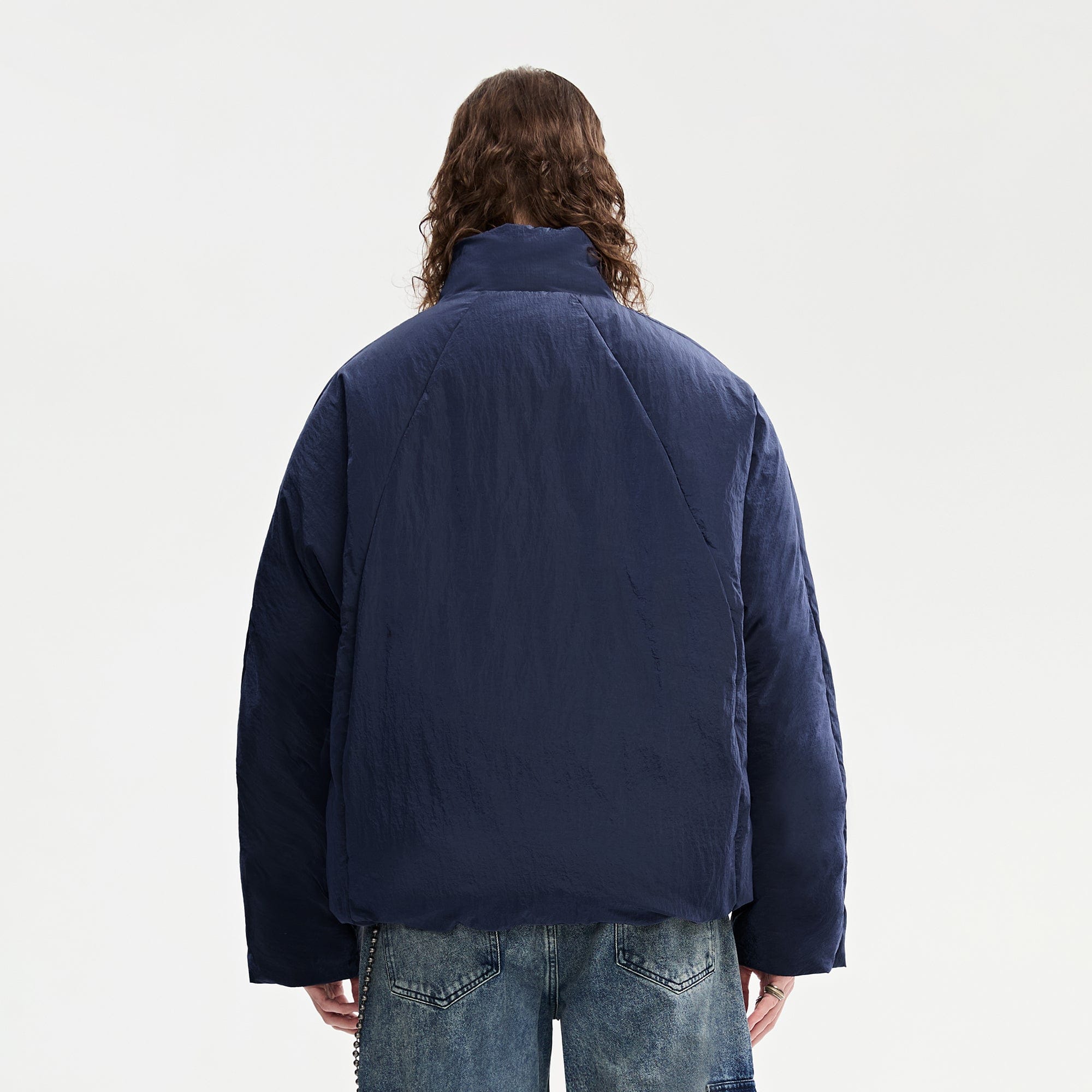 ORGANIC EMOTION Deconstructed Bat Silhouette Down Jacket-Jacket-S-Blue-Free Shipping Leatheretro
