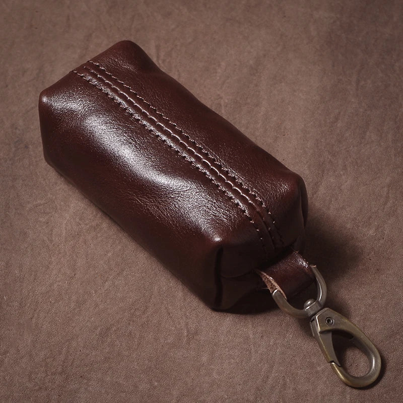 Vintage Cowhide Leather Car Key Case - Hanging Housekeeper Home Organizer-Key Case-Coffee-Free Shipping Leatheretro