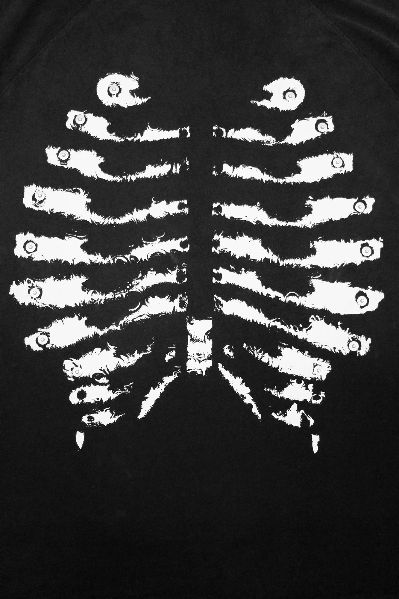 RELABEL Skeleton Graphic Rivet Long-Sleeve Tee-L/S Tee-XS-Gray-Free Shipping Leatheretro
