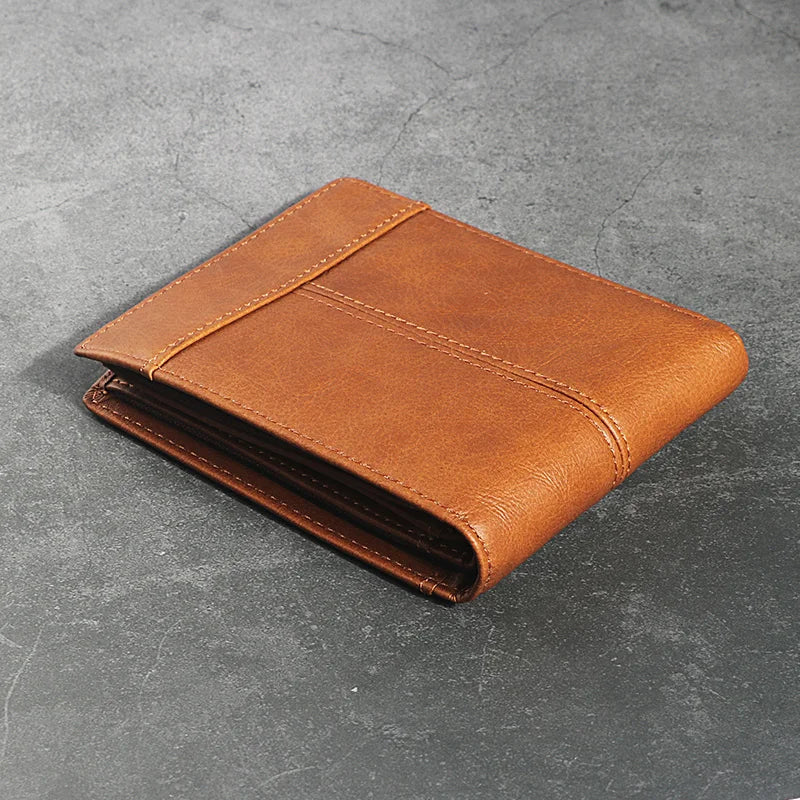 Handmade Genuine Leather Men's Wallet - Slim, Durable Purse-Wallets & Money Clips-Bronze-Free Shipping Leatheretro