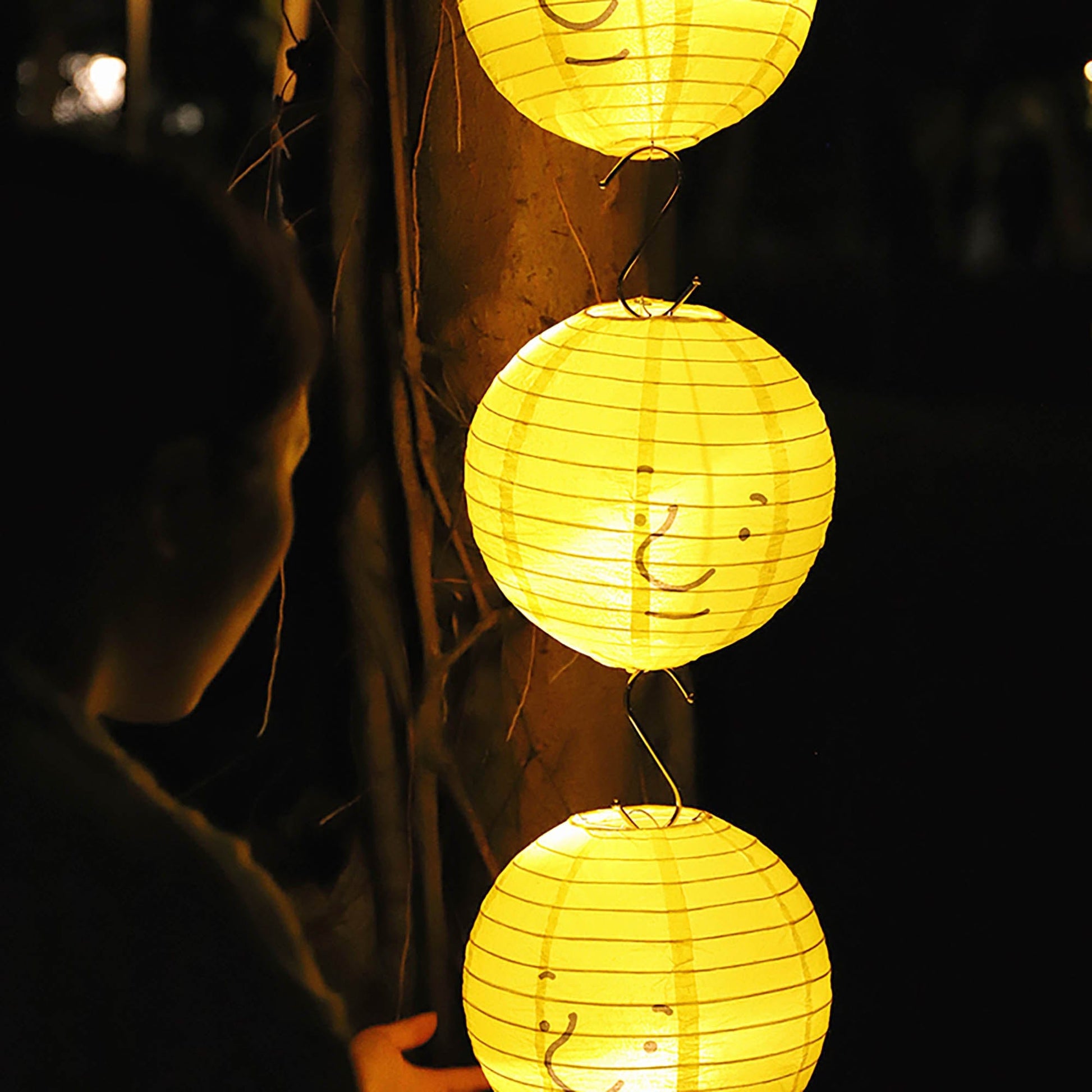 ONADAILYBASIS Smiley Paper Lantern Set-Other Accessories-Two Yellow-Free Shipping Leatheretro