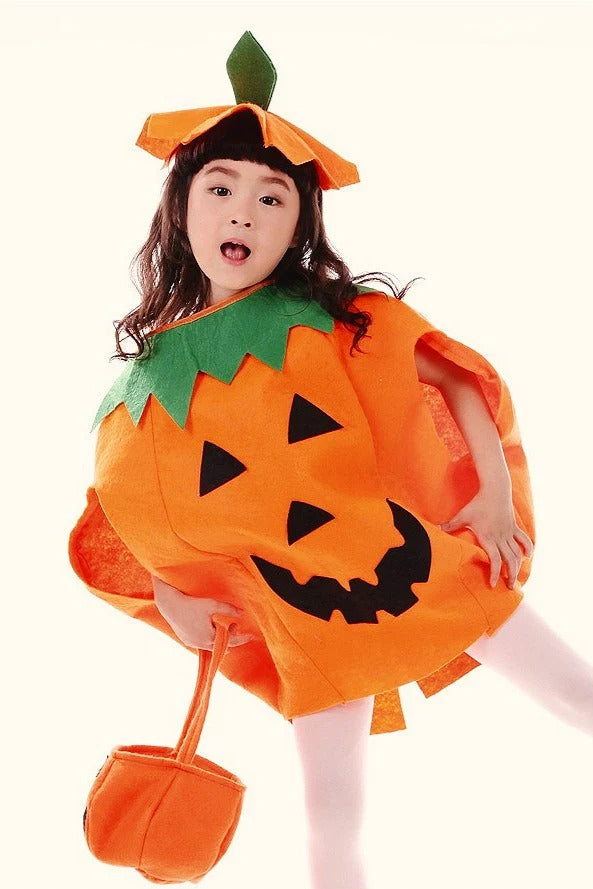 Pumpkin Cosplay Set Kid Halloween-One Size-Orange-Free Shipping Leatheretro