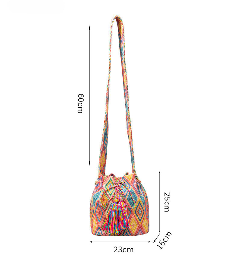 Bohemian Bucket Bag – Crossbody Canvas Shoulder Bag for Women-BY8277-25*23*8CM-Free Shipping Leatheretro