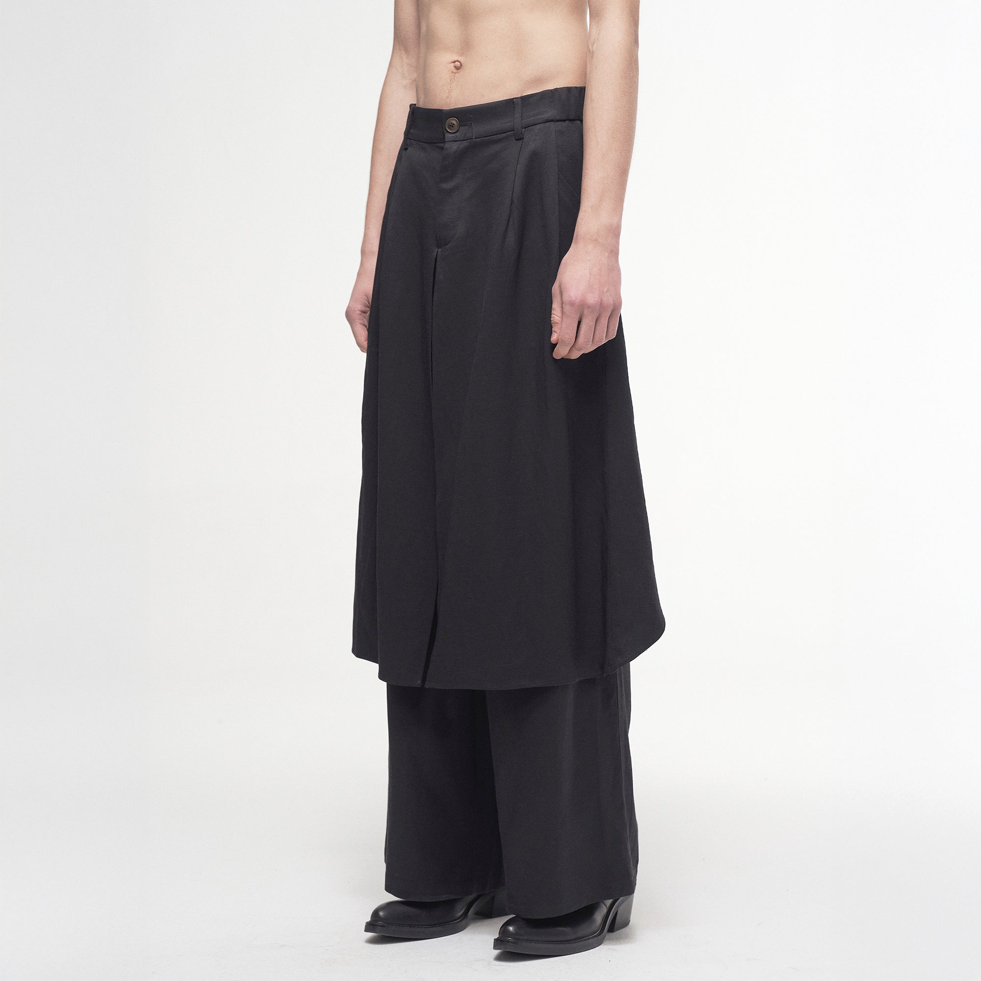 ILNya Nieternite Nifutur Asymmetrical Double-Layer Wide-Leg Pants-Pants-S(0) (Preorder)-Free Shipping Leatheretro