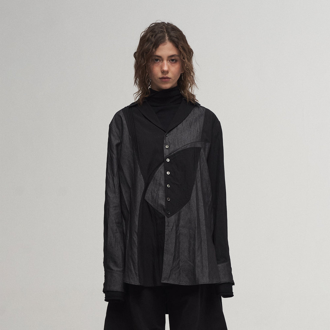ILNya Nieternite Nifutur Asymmetrical Spliced Shirt-Shirt-S(0)-Free Shipping Leatheretro