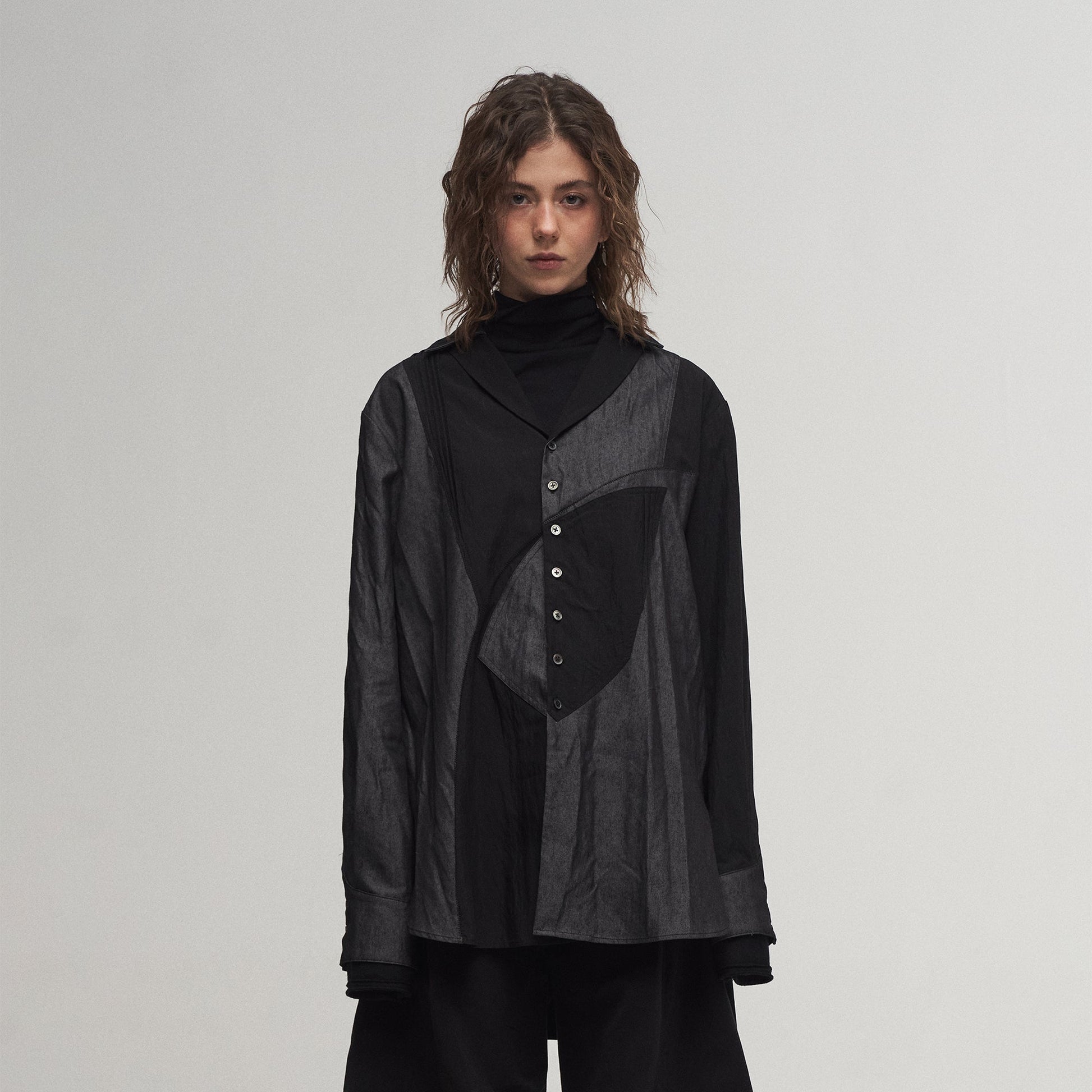 ILNya Nieternite Nifutur Asymmetrical Spliced Shirt-Shirt-S(0)-Free Shipping Leatheretro